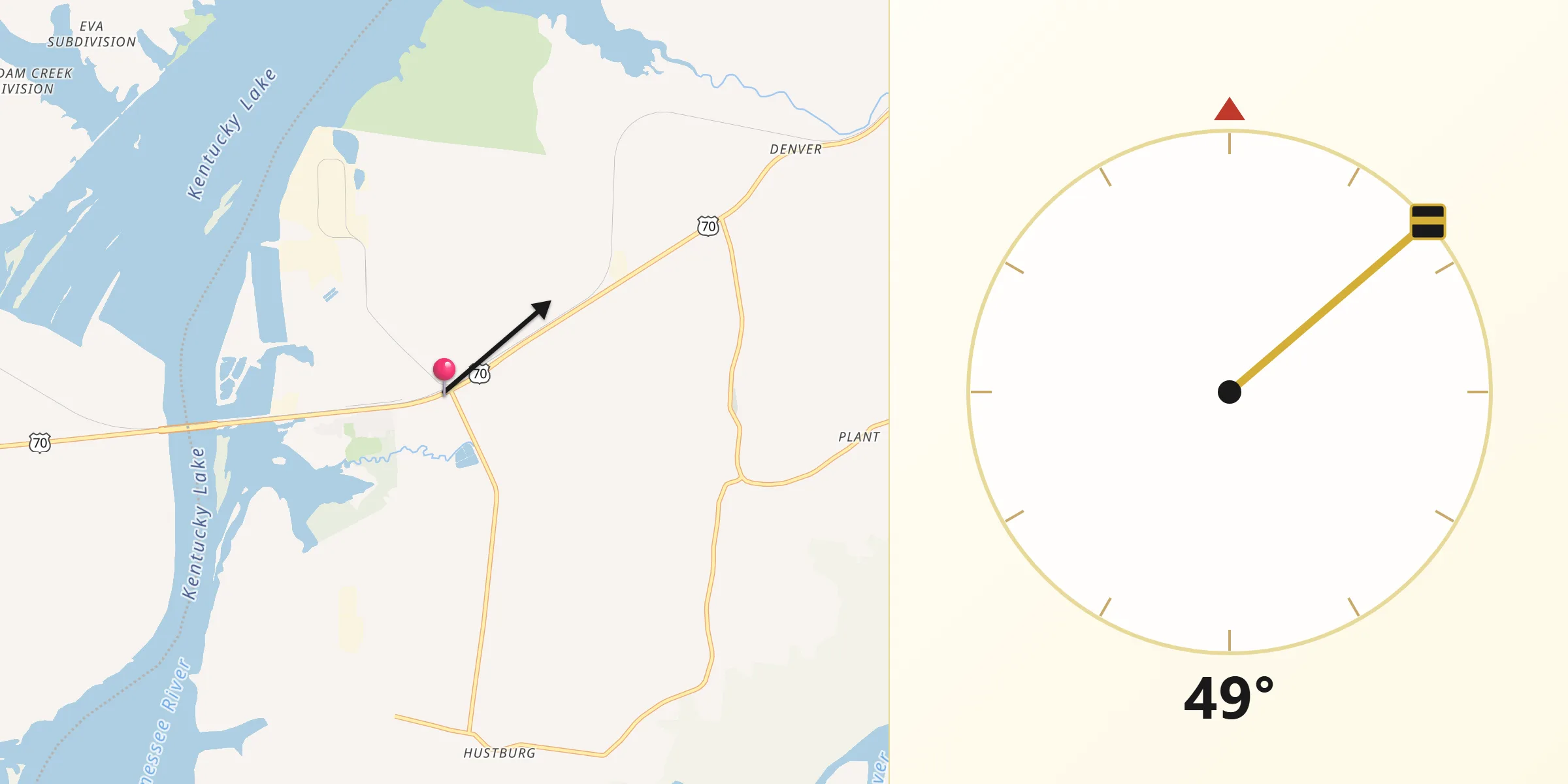 Qibla Direction from New Johnsonville