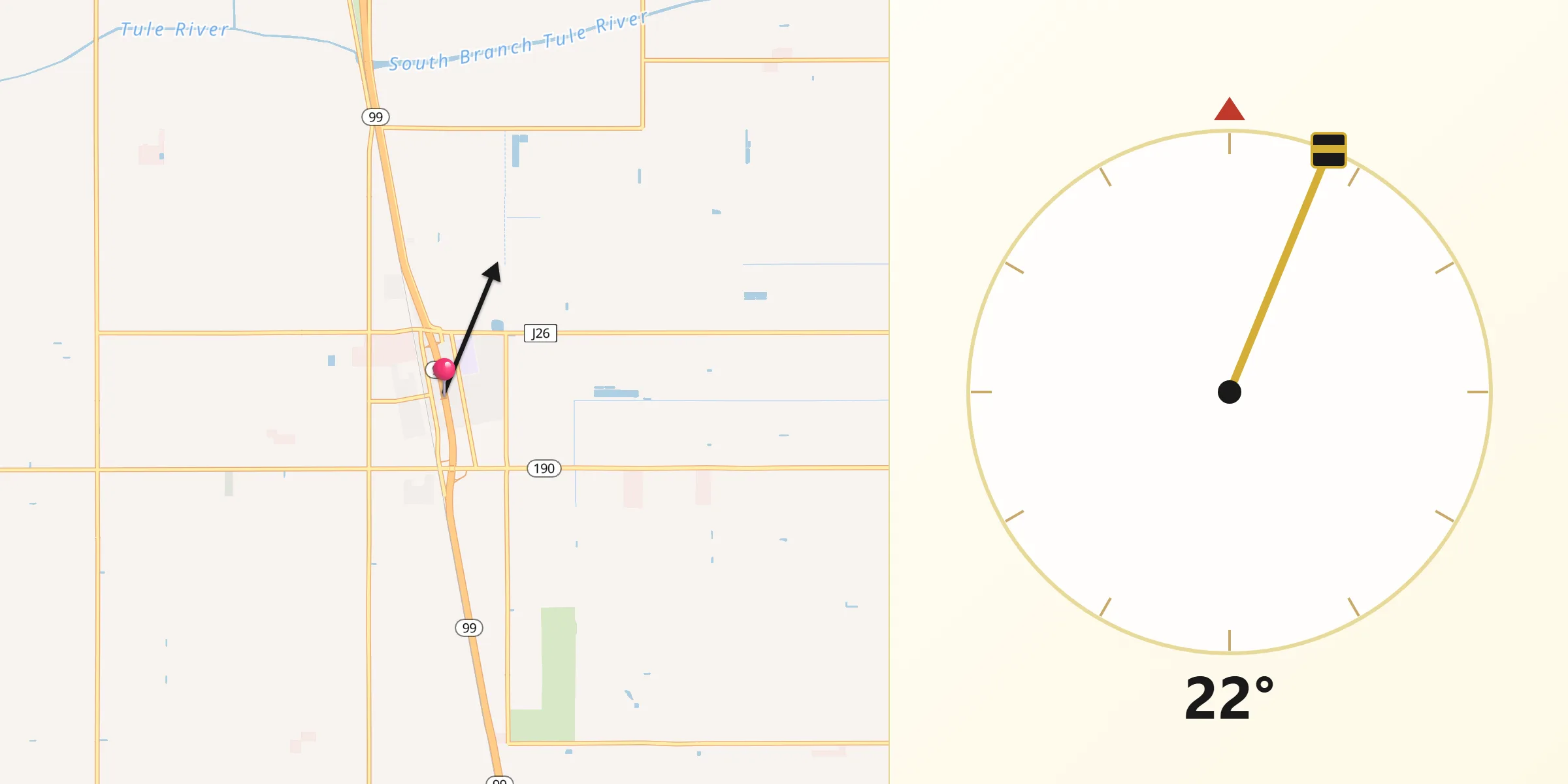 Qibla Direction from Tipton