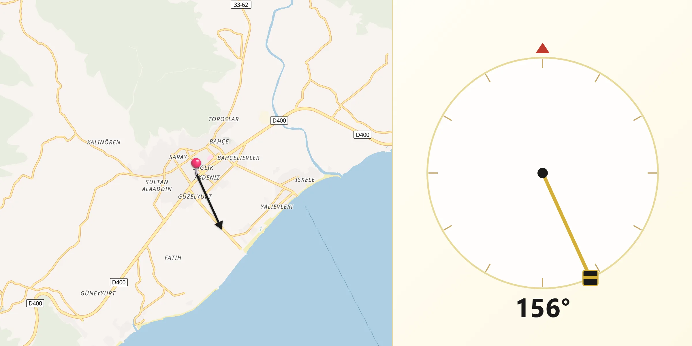 Anamur şehrinden Kıble Yönü