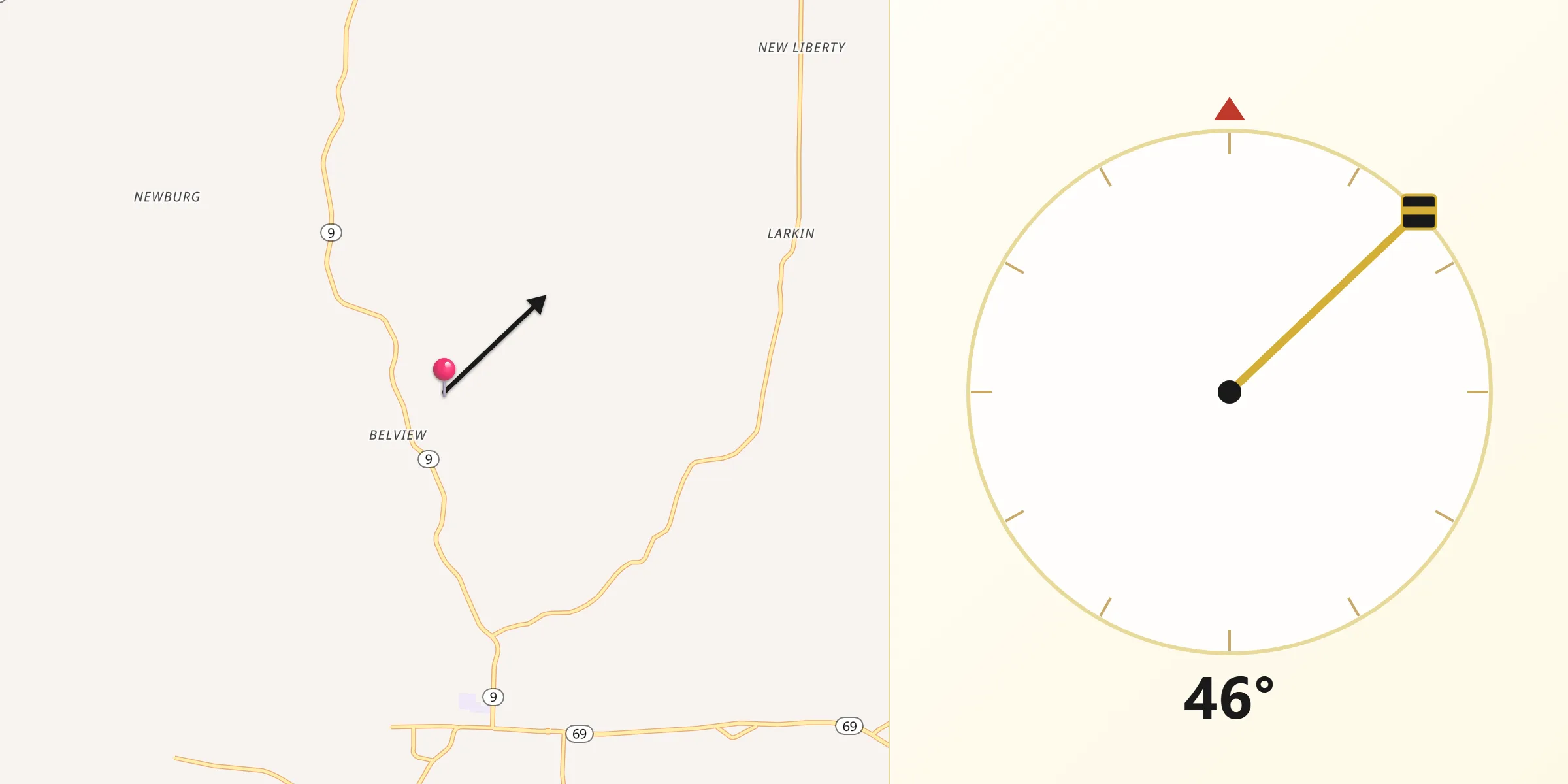 Qibla Direction from Izard