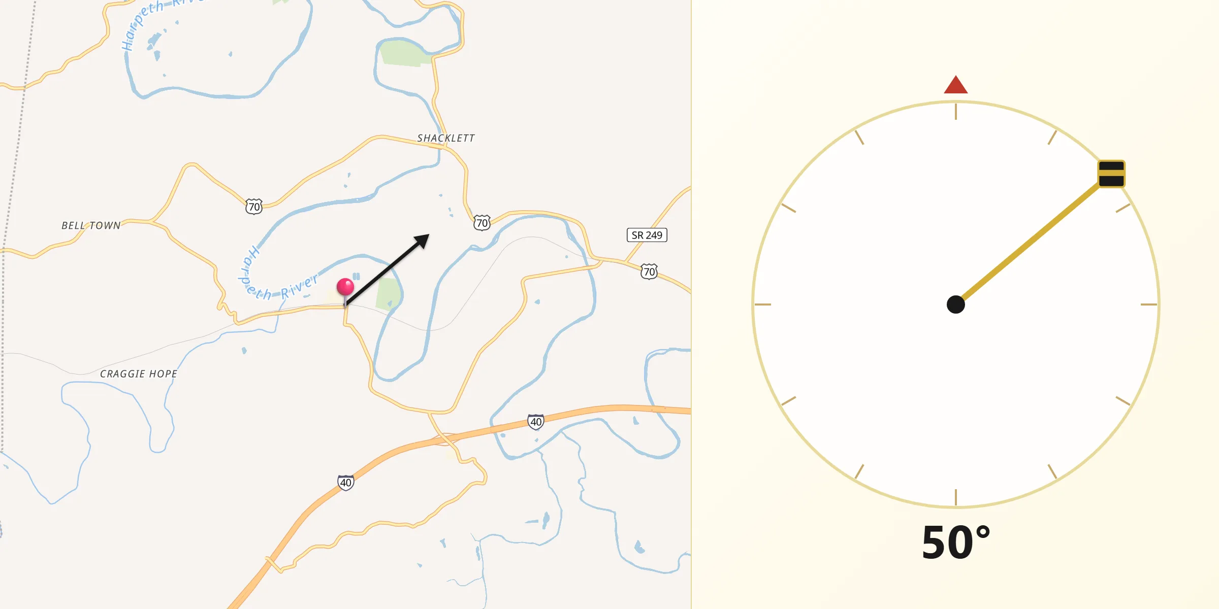 Qibla Direction from Kingston Springs