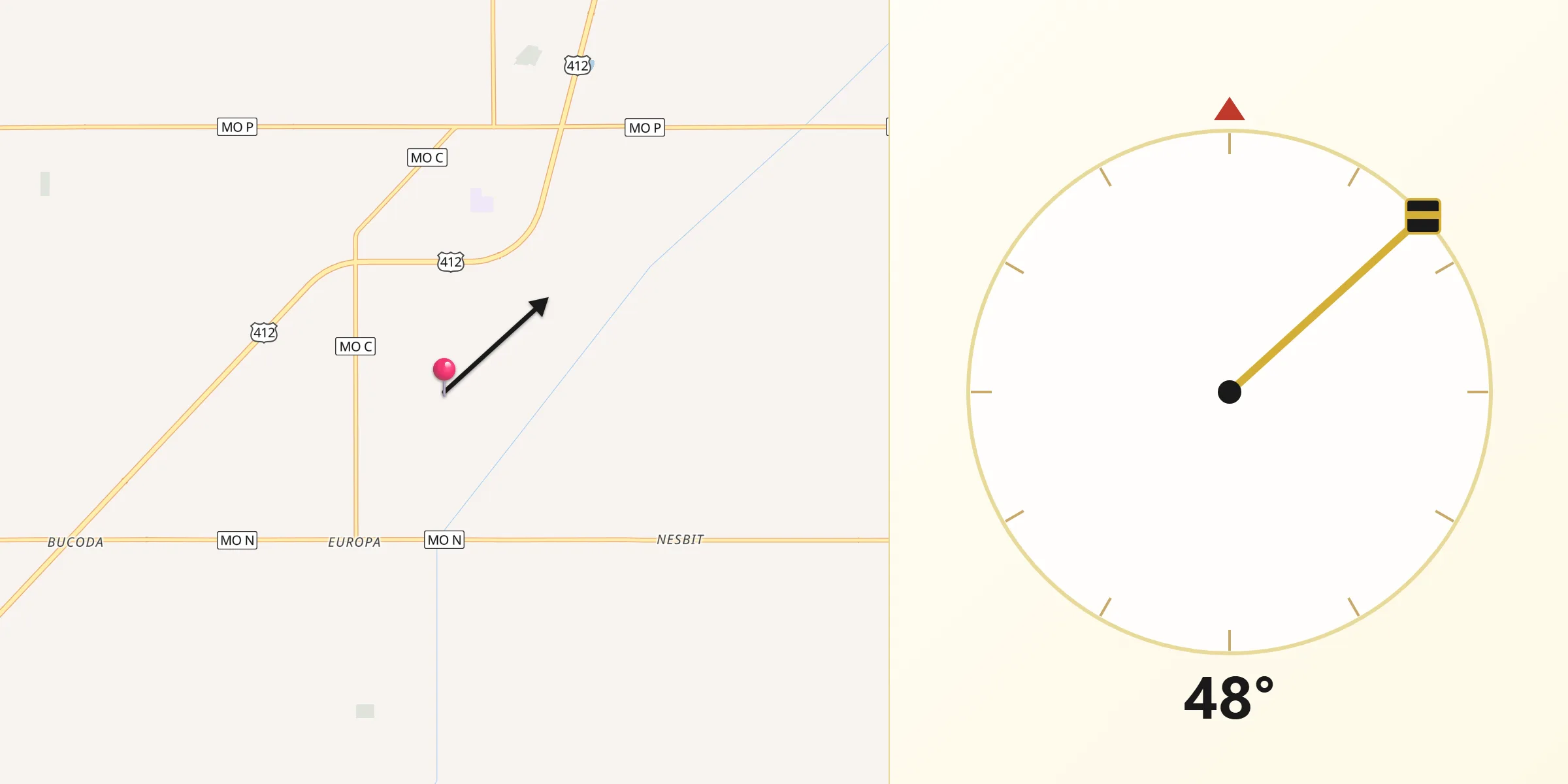 Qibla Direction from Dunklin