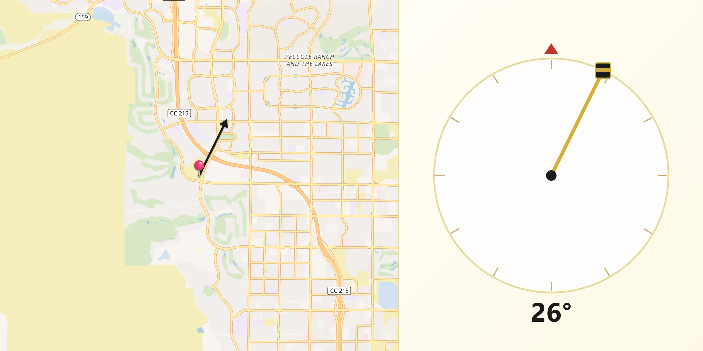 Qibla Direction from Summerlin South
