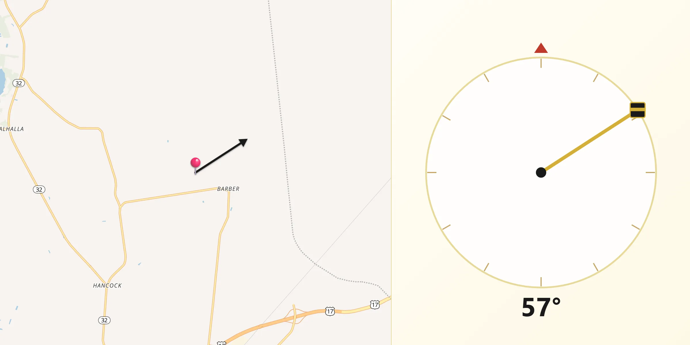 Qibla Direction from Chowan