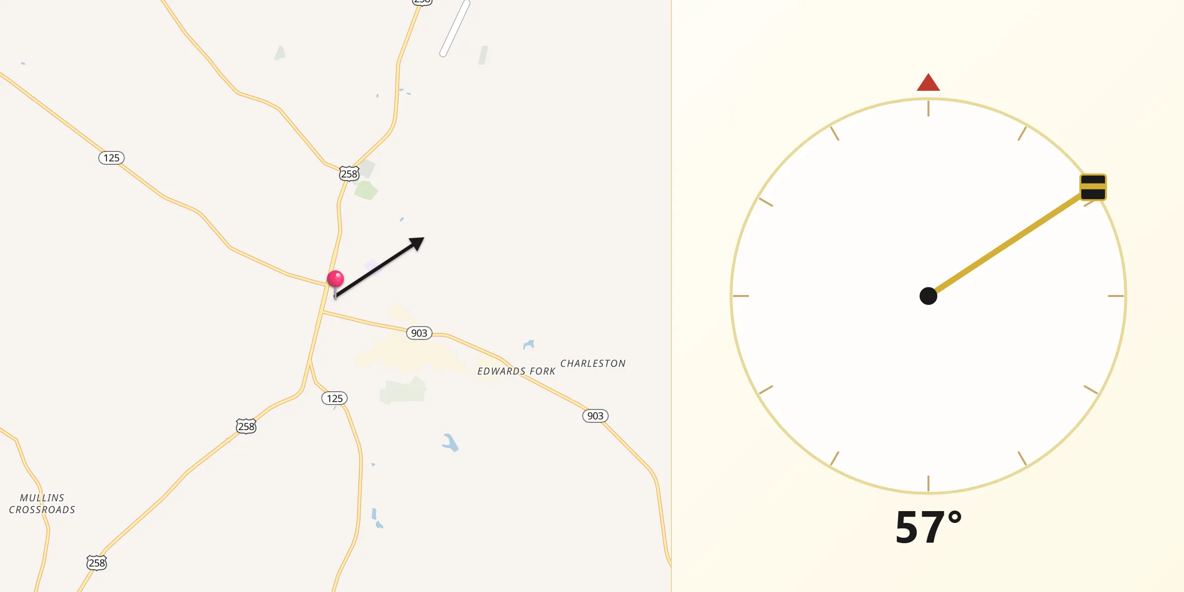 Qibla Direction from Scotland Neck