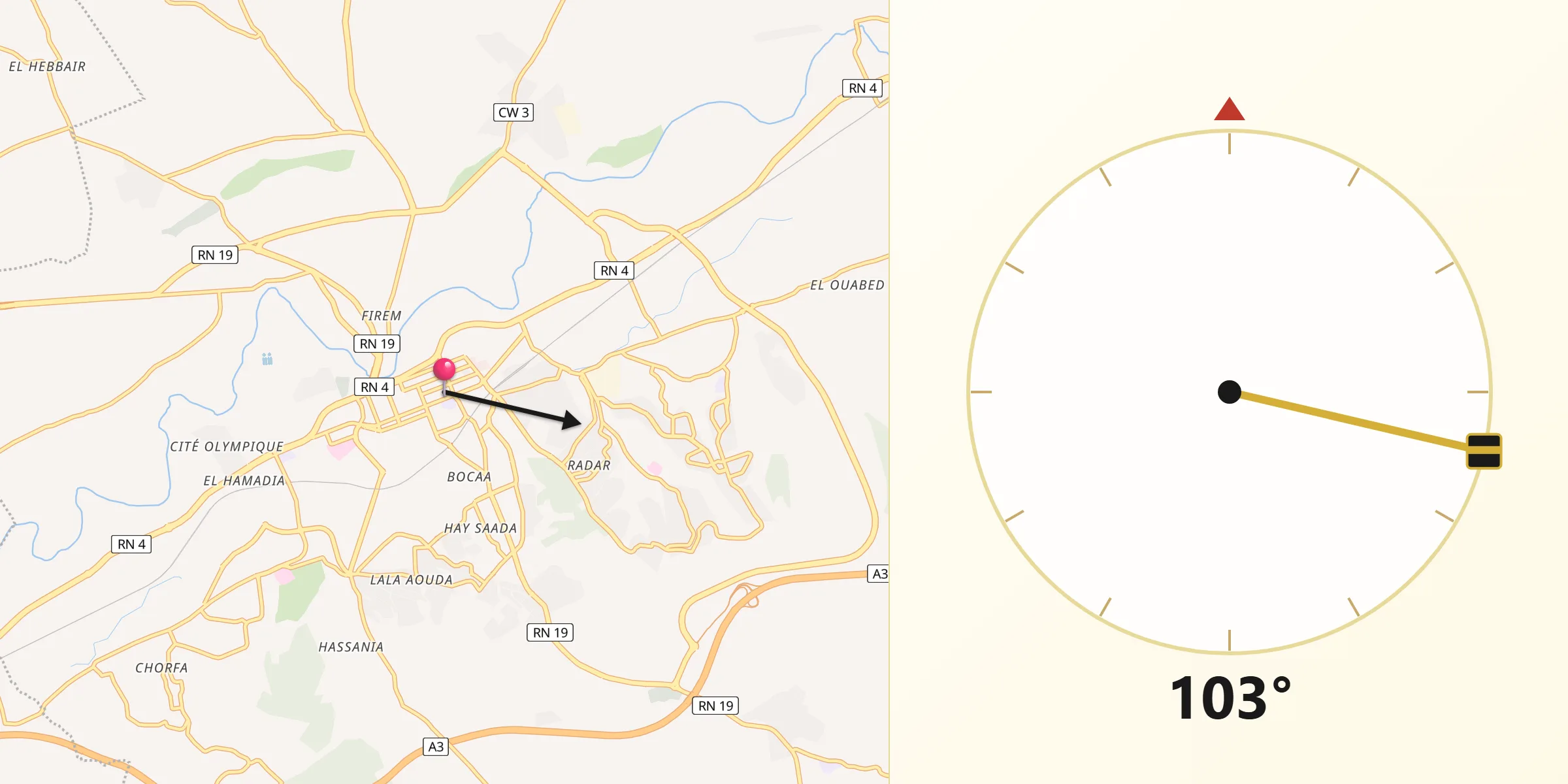 Chlef şehrinden Kıble Yönü