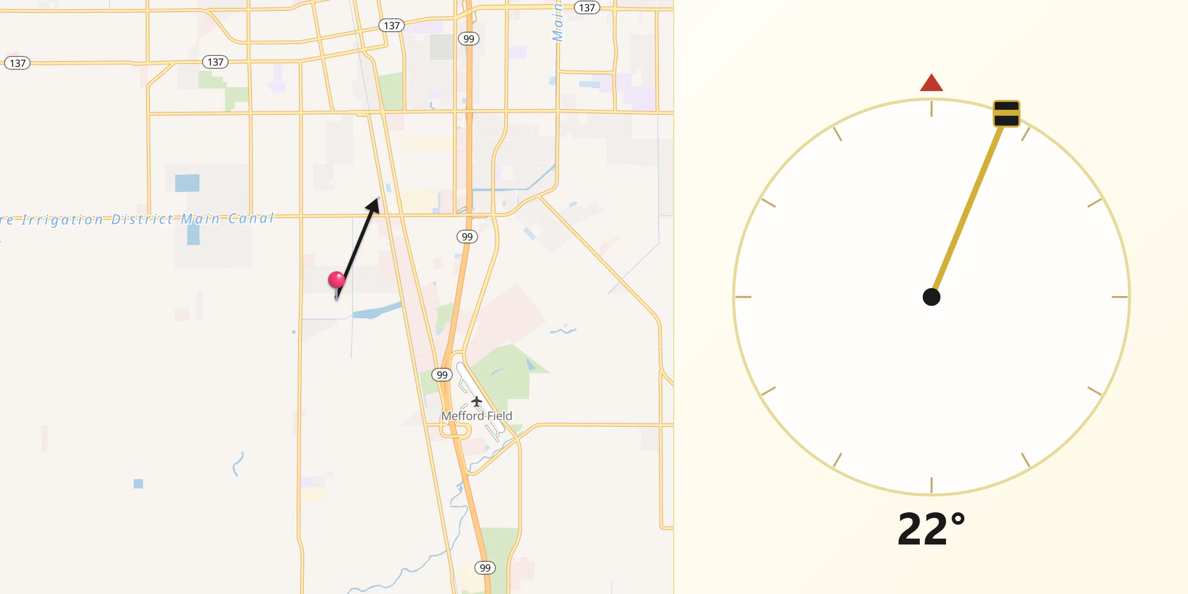 Qibla Direction from Matheny