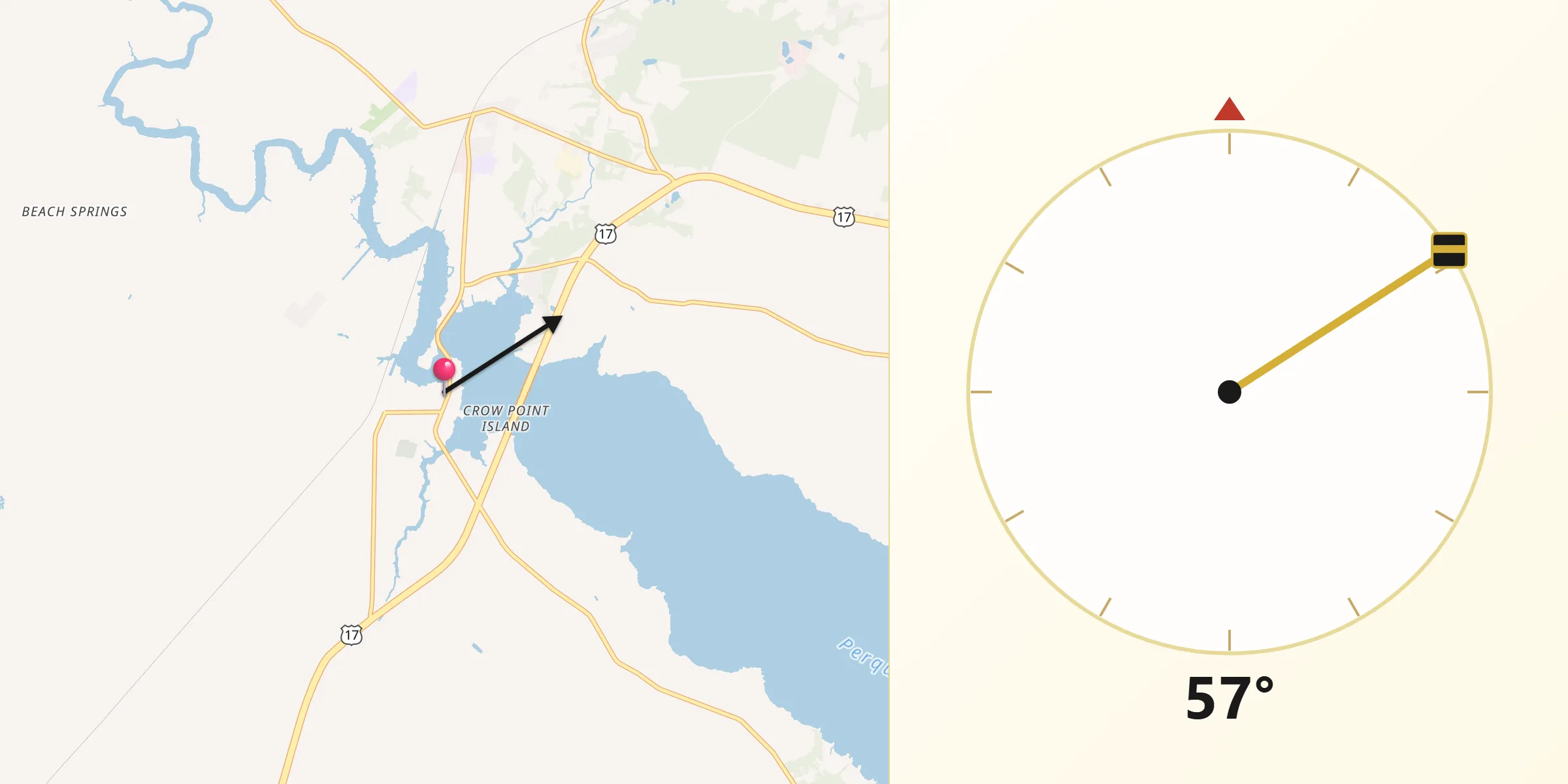 Qibla Direction from Hertford