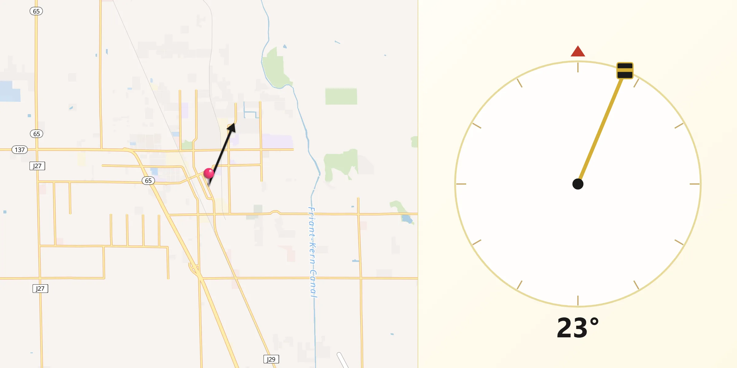 Qibla Direction from Lindsay