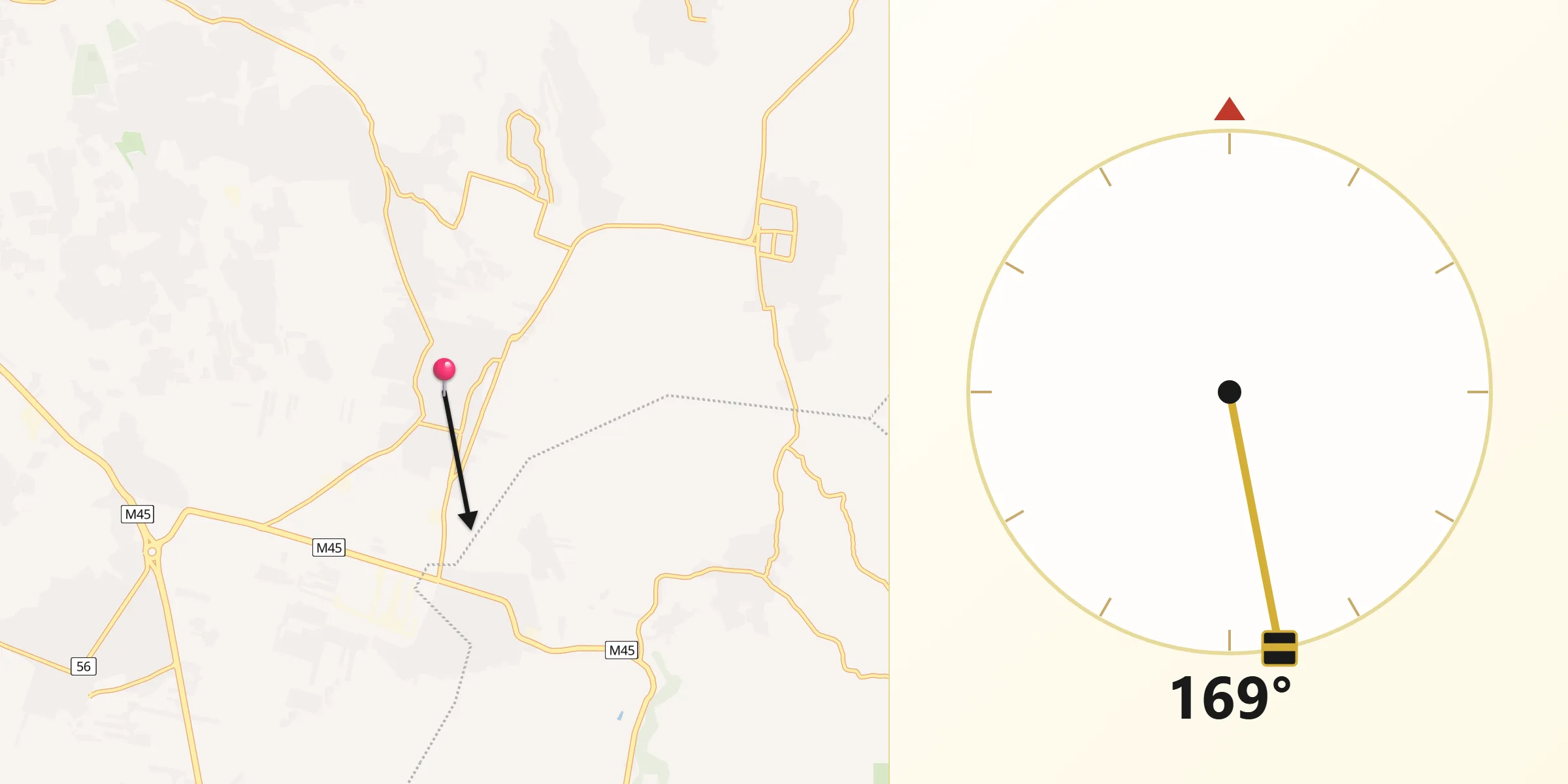 اتجاه القبلة من الدانا