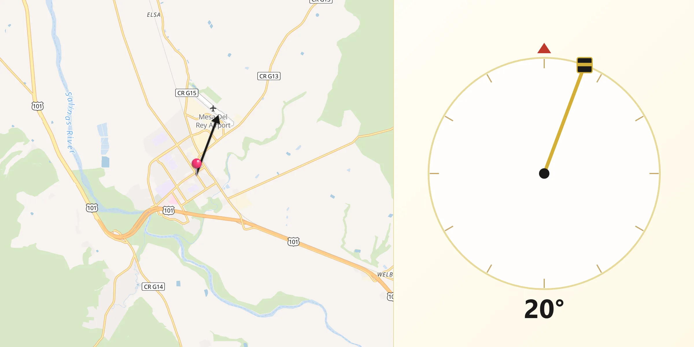 Qibla Direction from King City