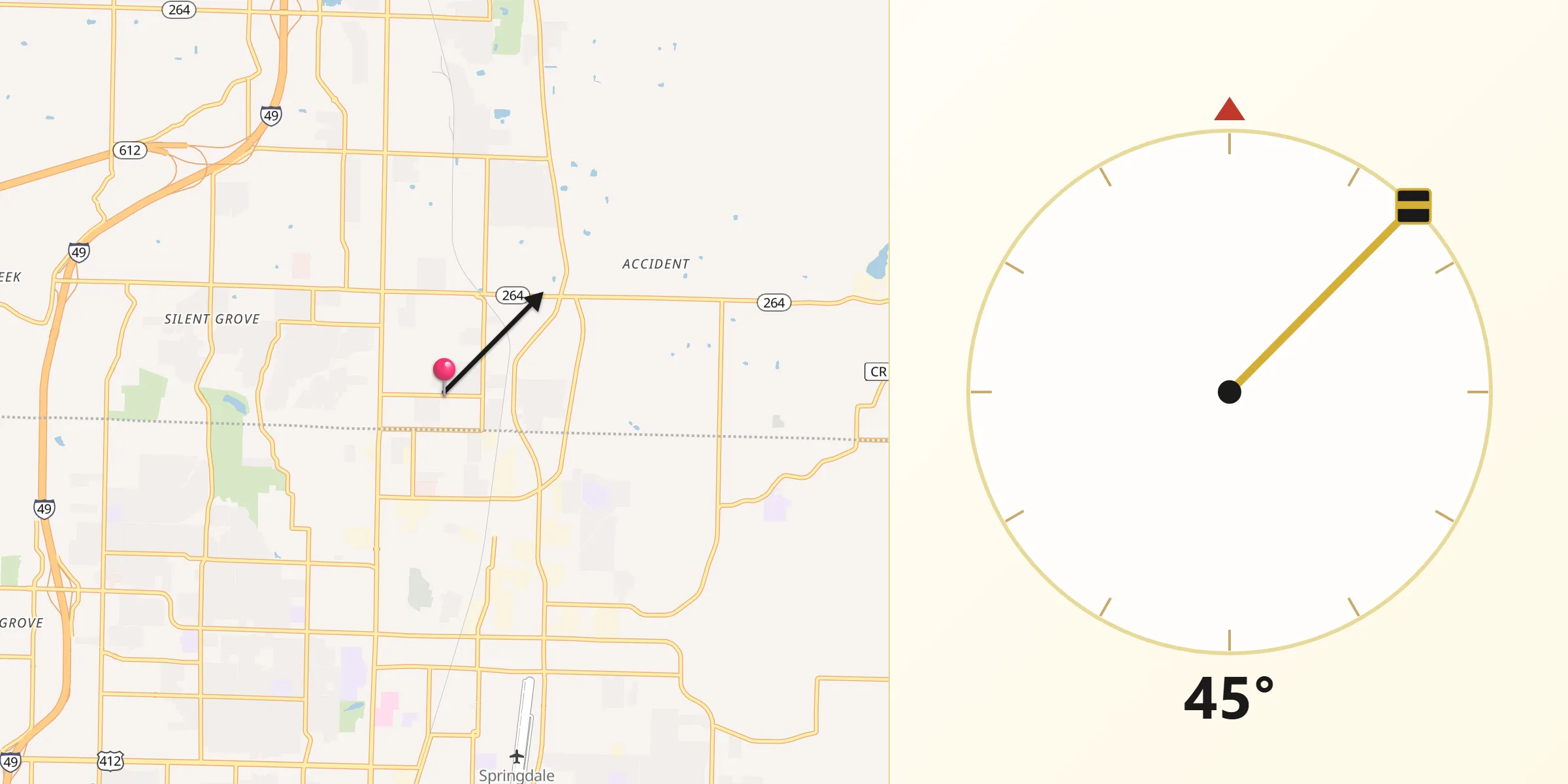 Qibla Direction from Bethel Heights