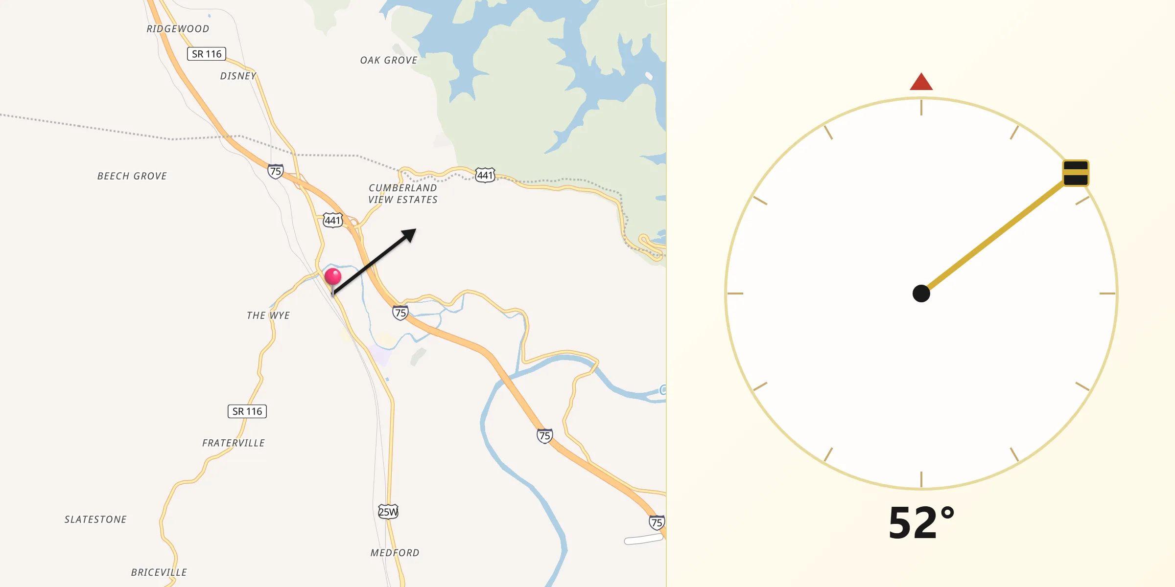 Qibla Direction from Rocky Top