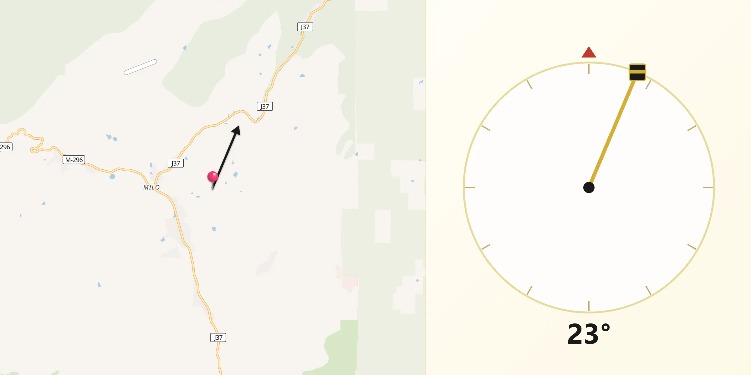 Qibla Direction from Tulare County