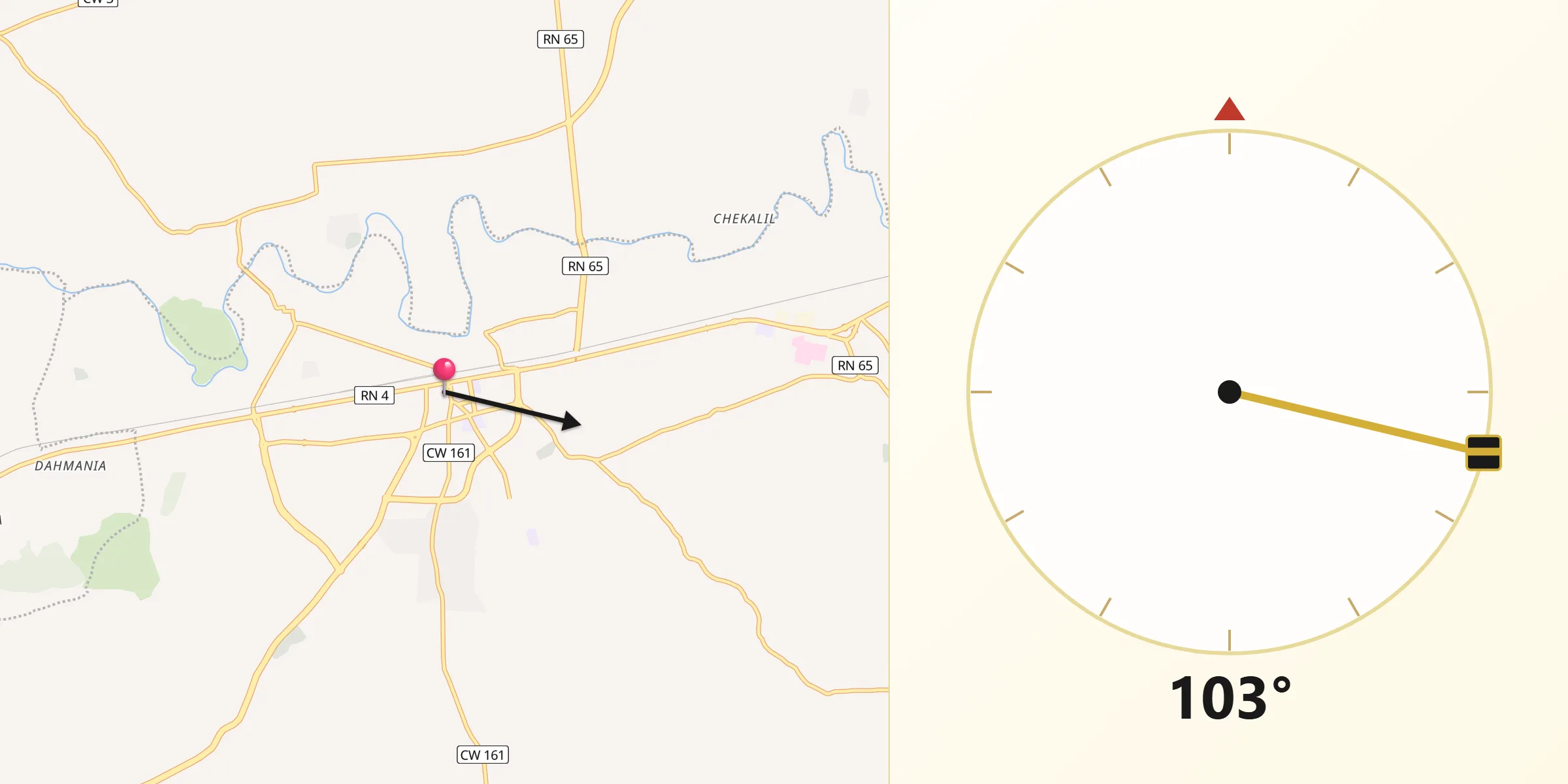 اتجاه القبلة من العطاف
