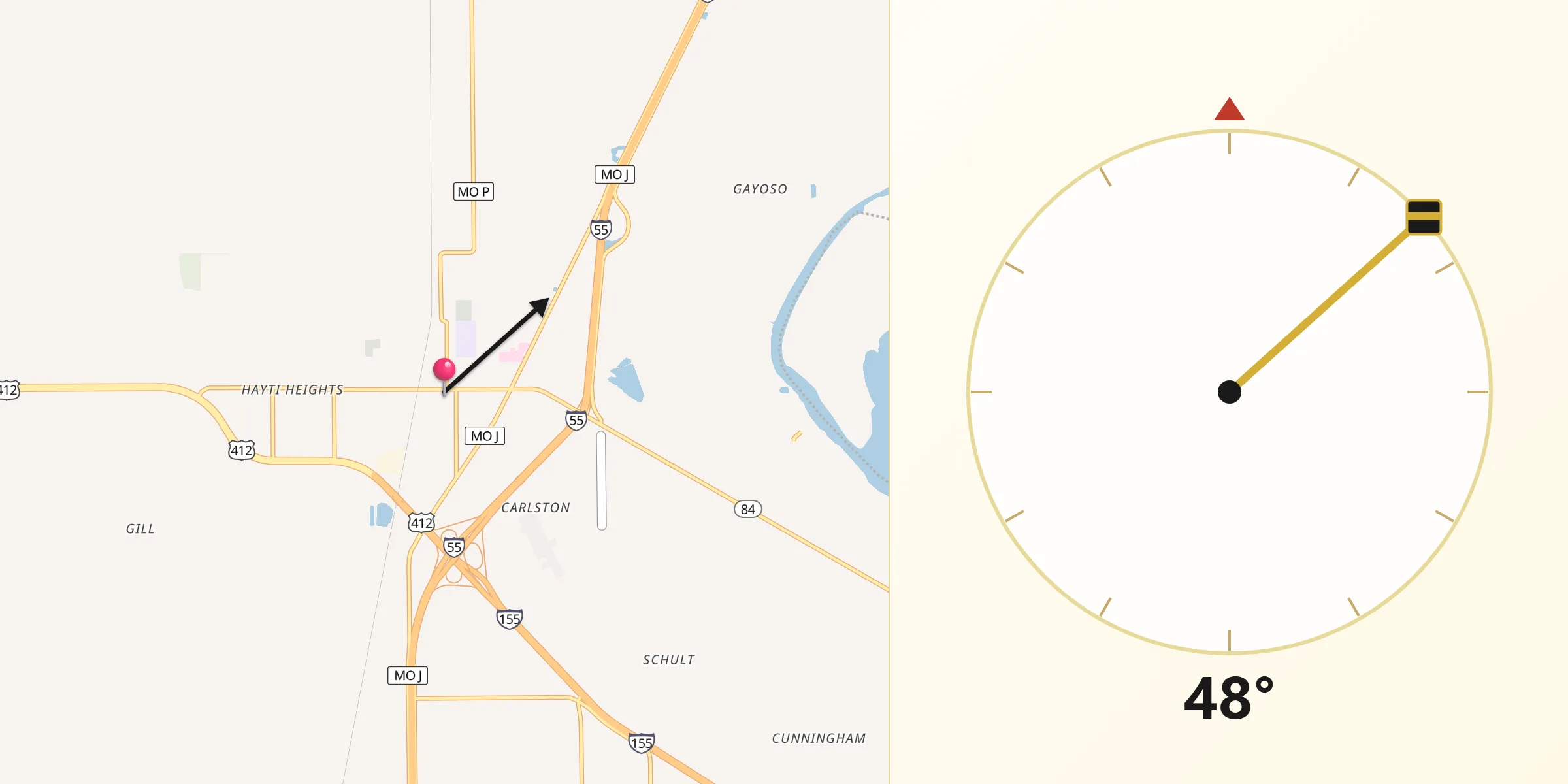 Qibla Direction from Hayti