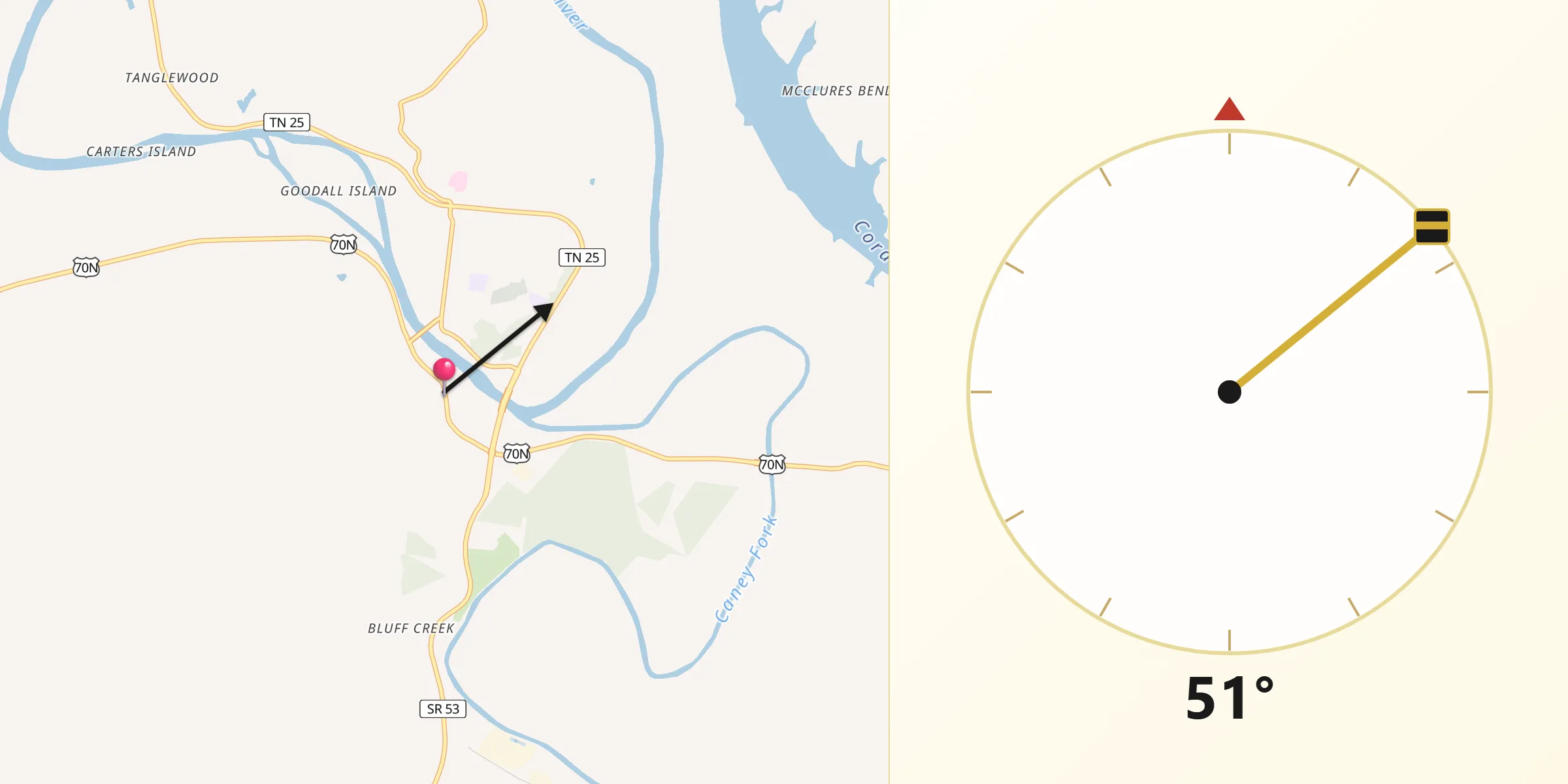 Qibla Direction from South Carthage