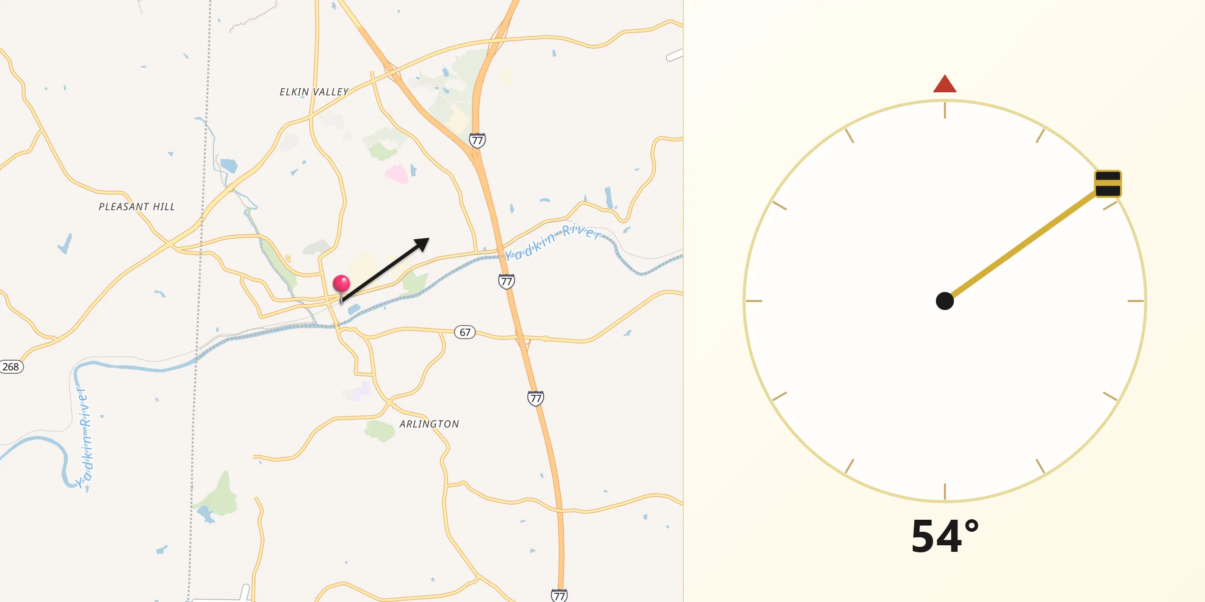 Qibla Direction from Elkin