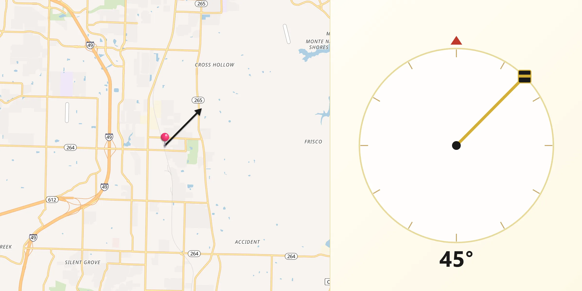 Qibla Direction from Lowell