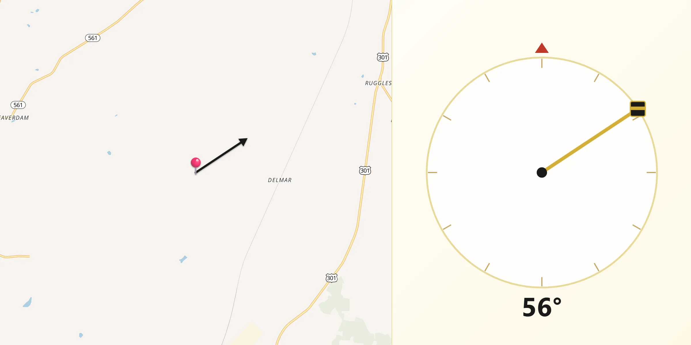 Qibla Direction from Halifax County