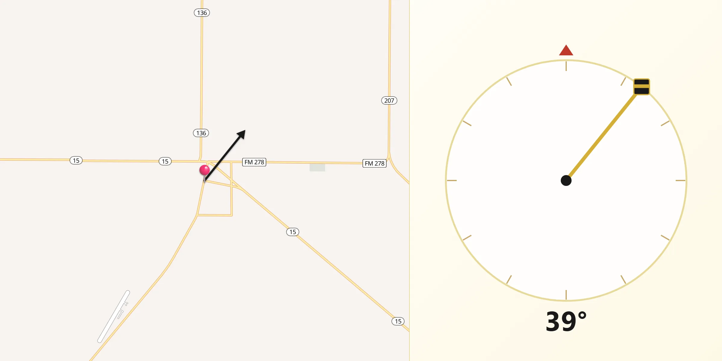Qibla Direction from Gruver