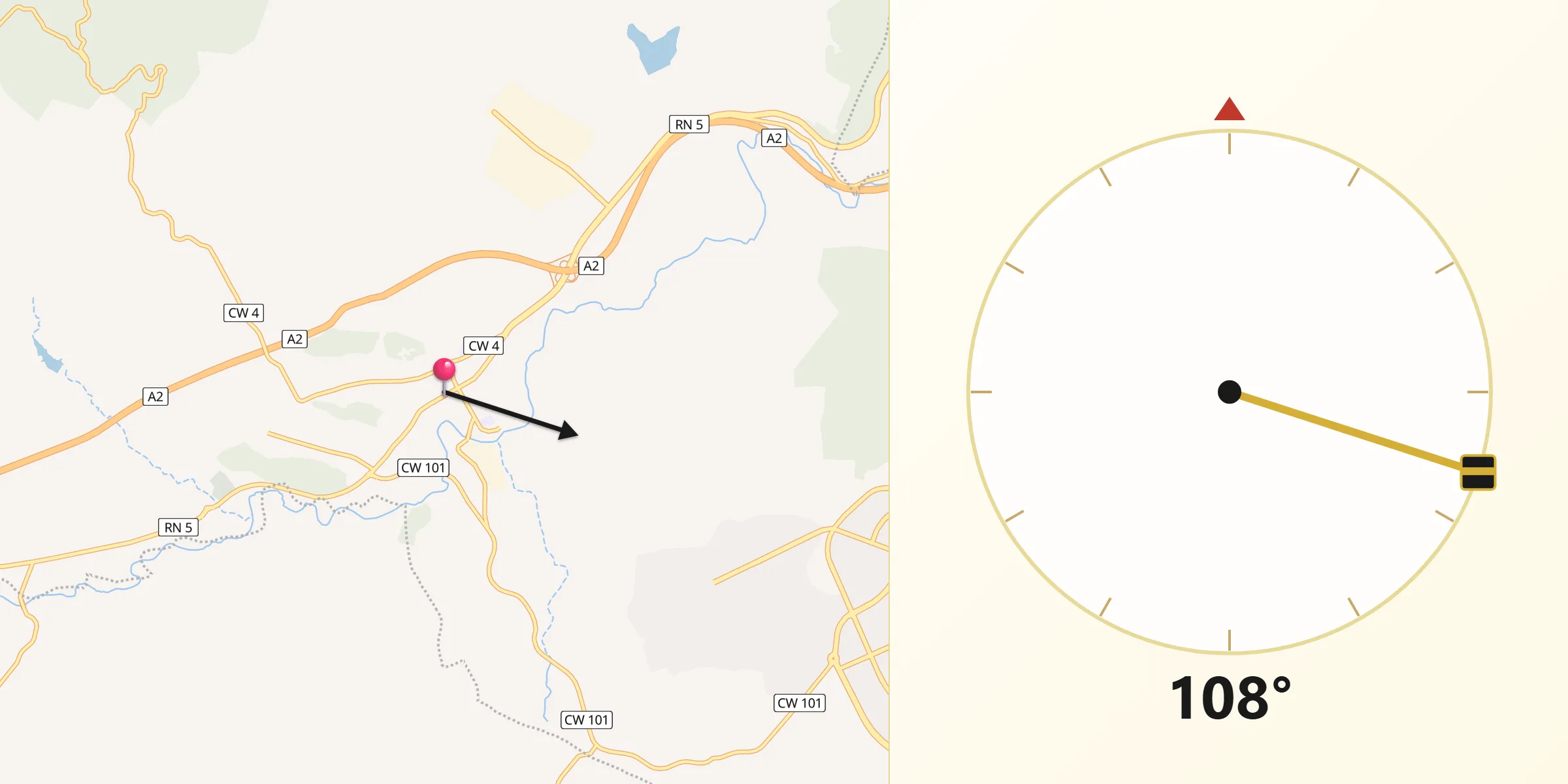 Direction vers la Qibla depuis Aïn Smara