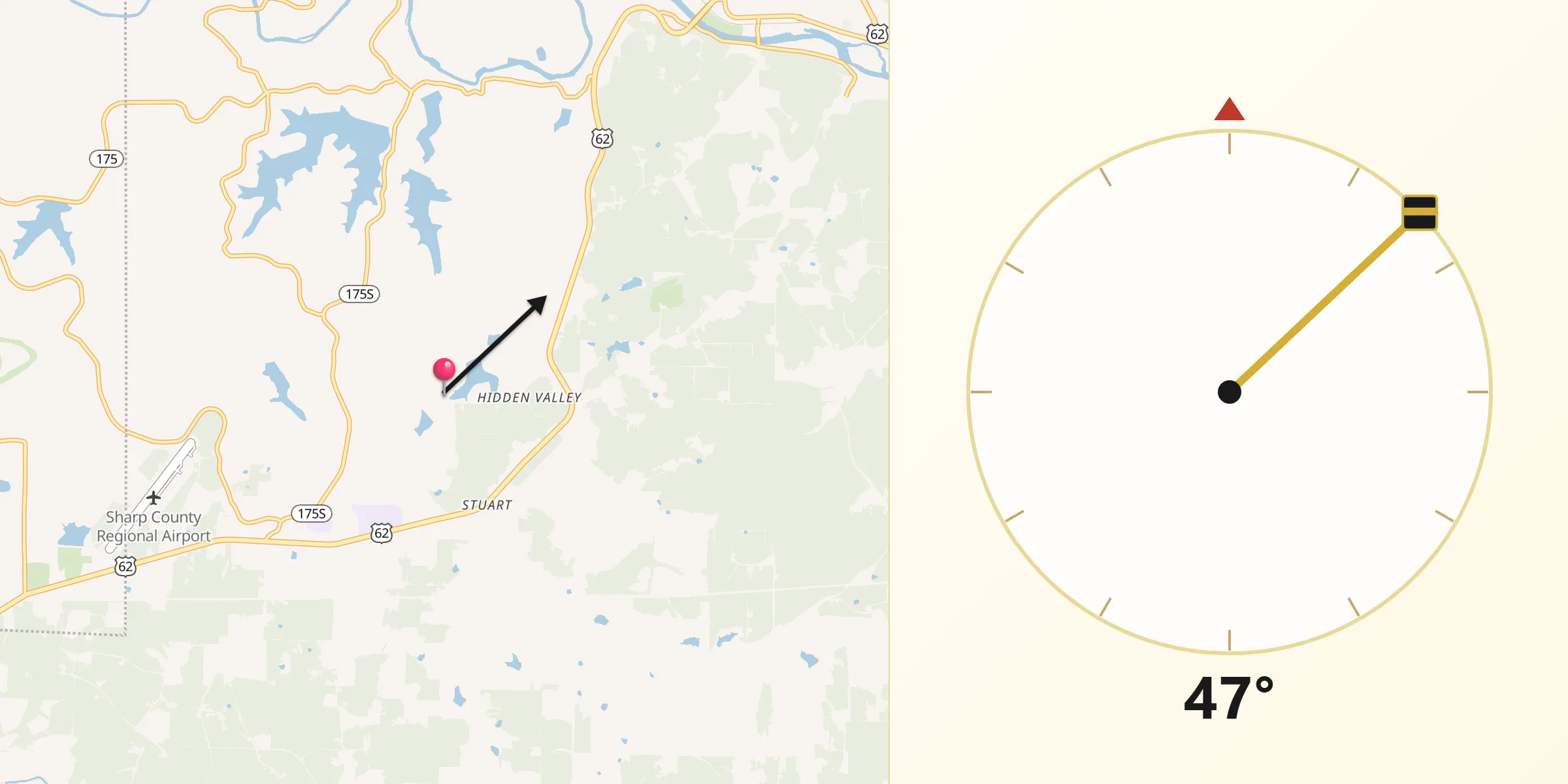 Qibla Direction from Highland