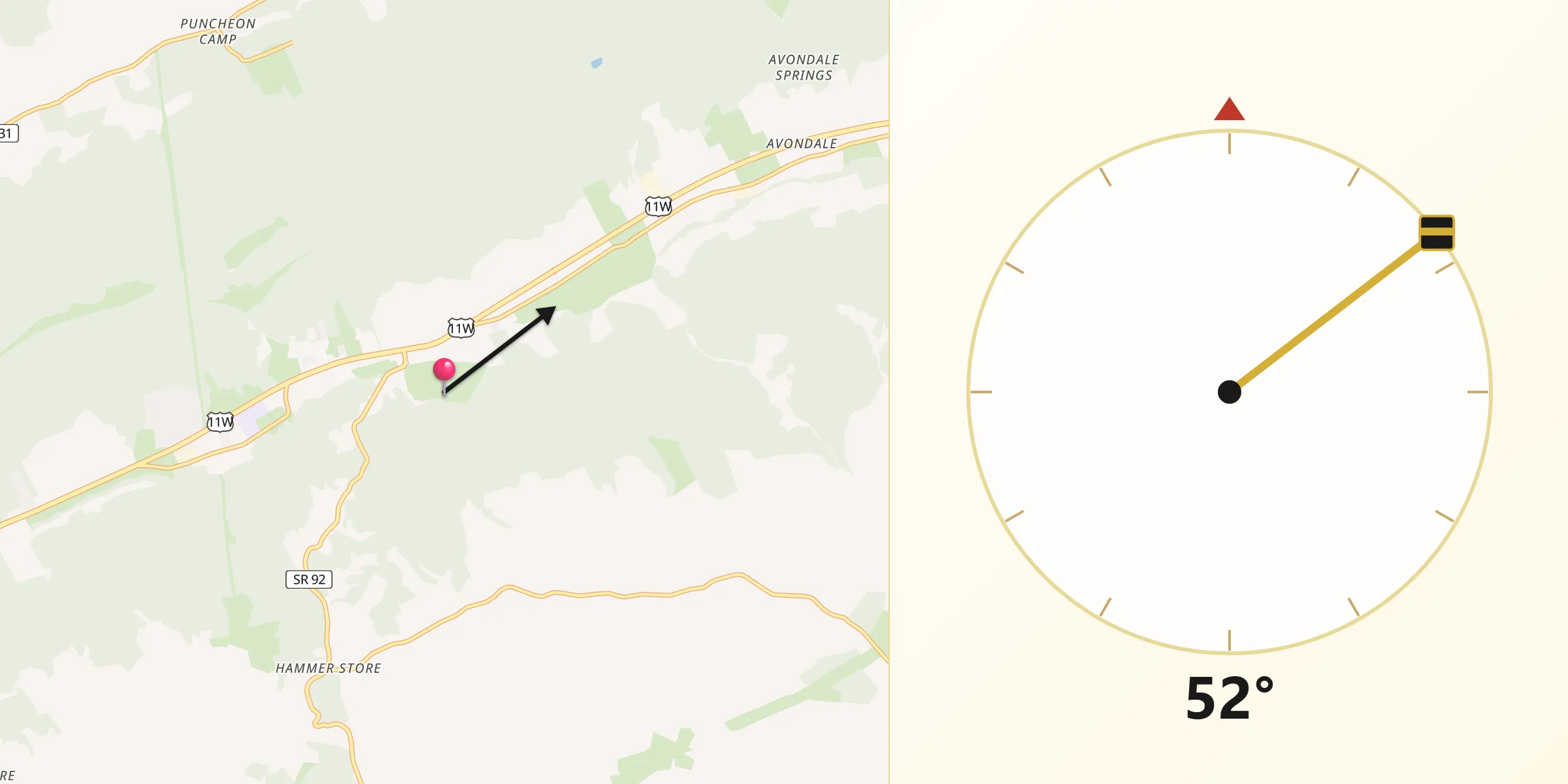 Qibla Direction from Grainger