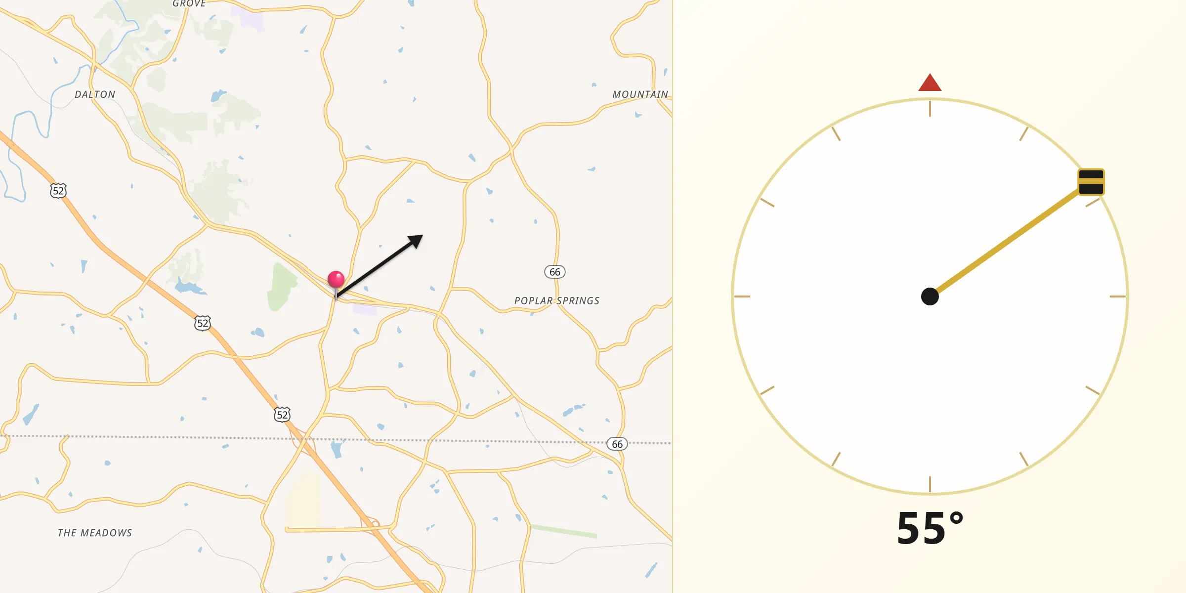 Qibla Direction from King