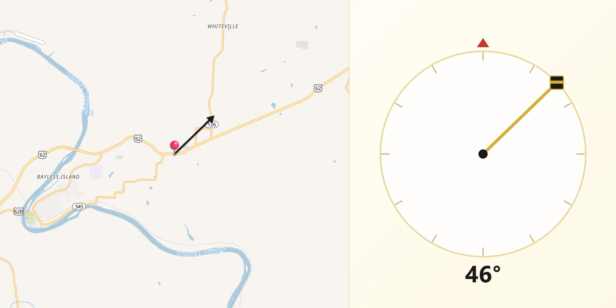 Qibla Direction from Gassville