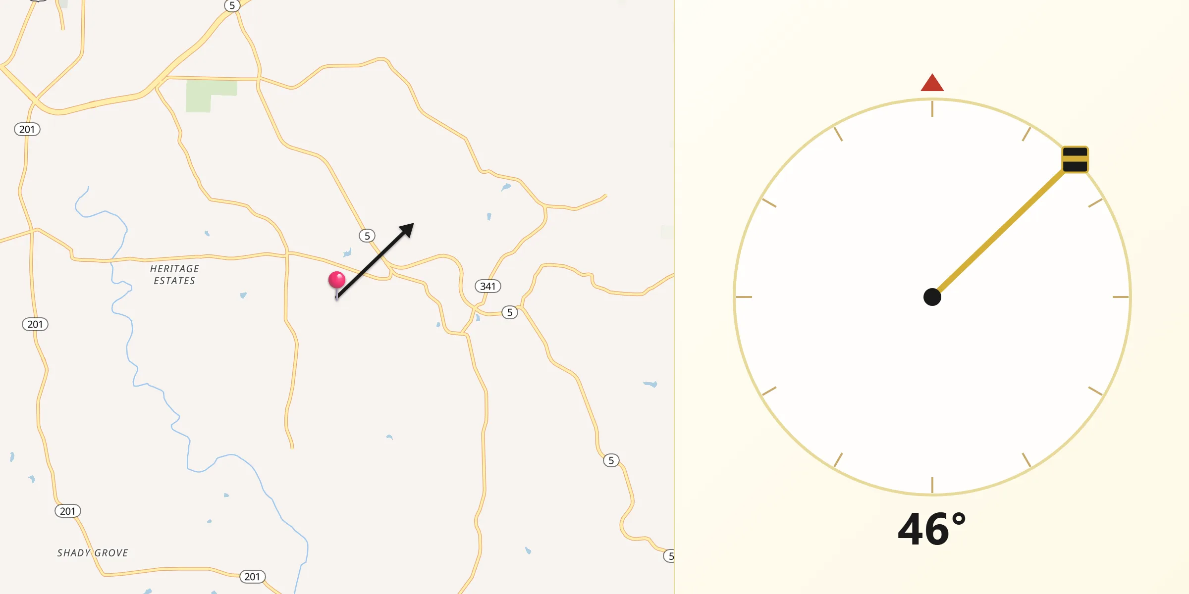 Qibla Direction from Baxter