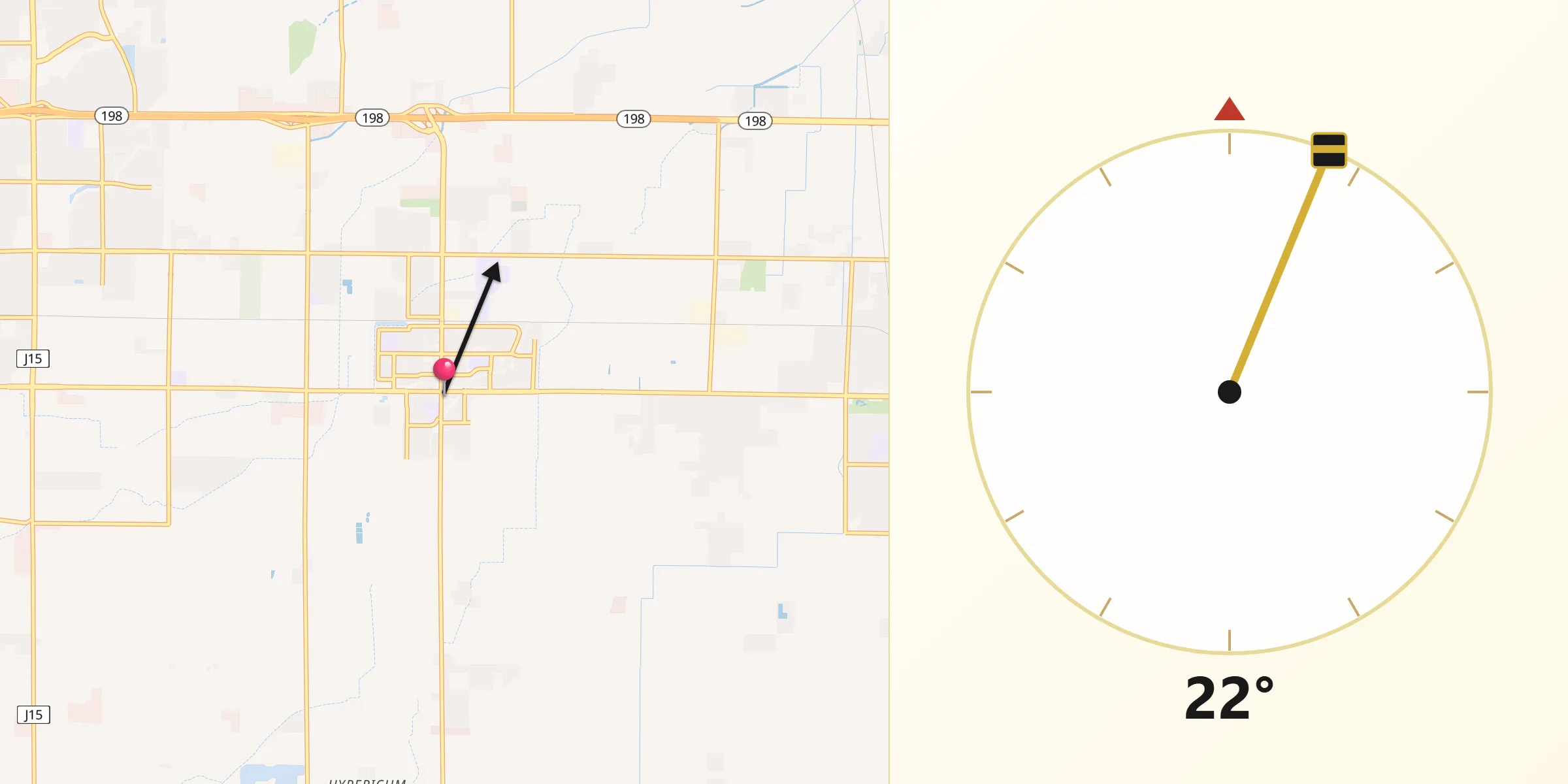 Qibla Direction from Farmersville