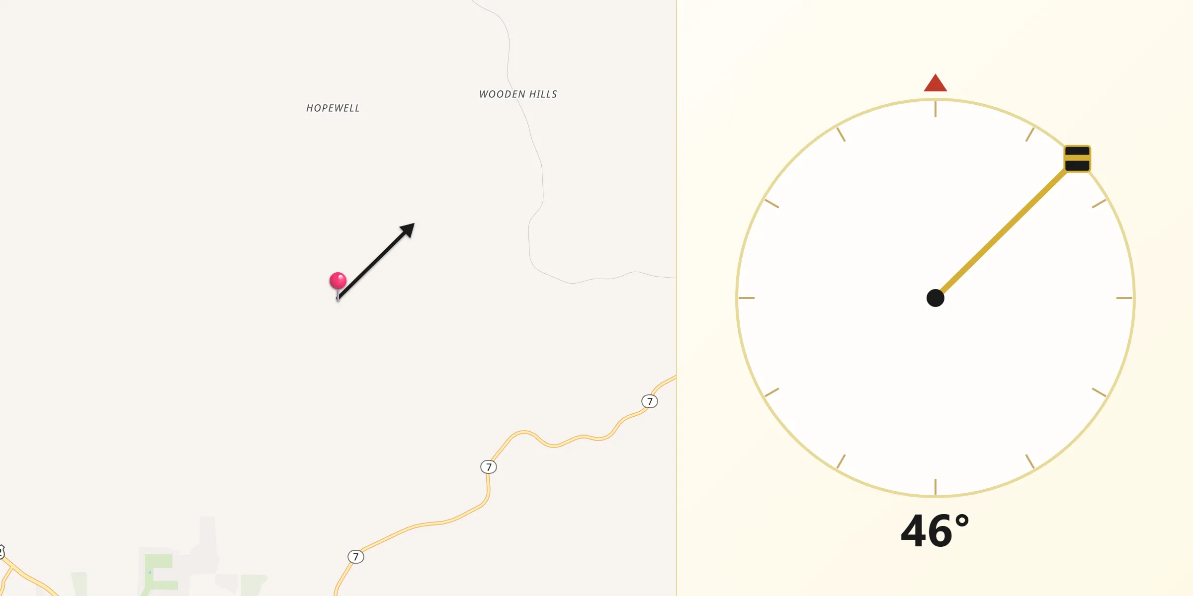 Qibla Direction from Boone County