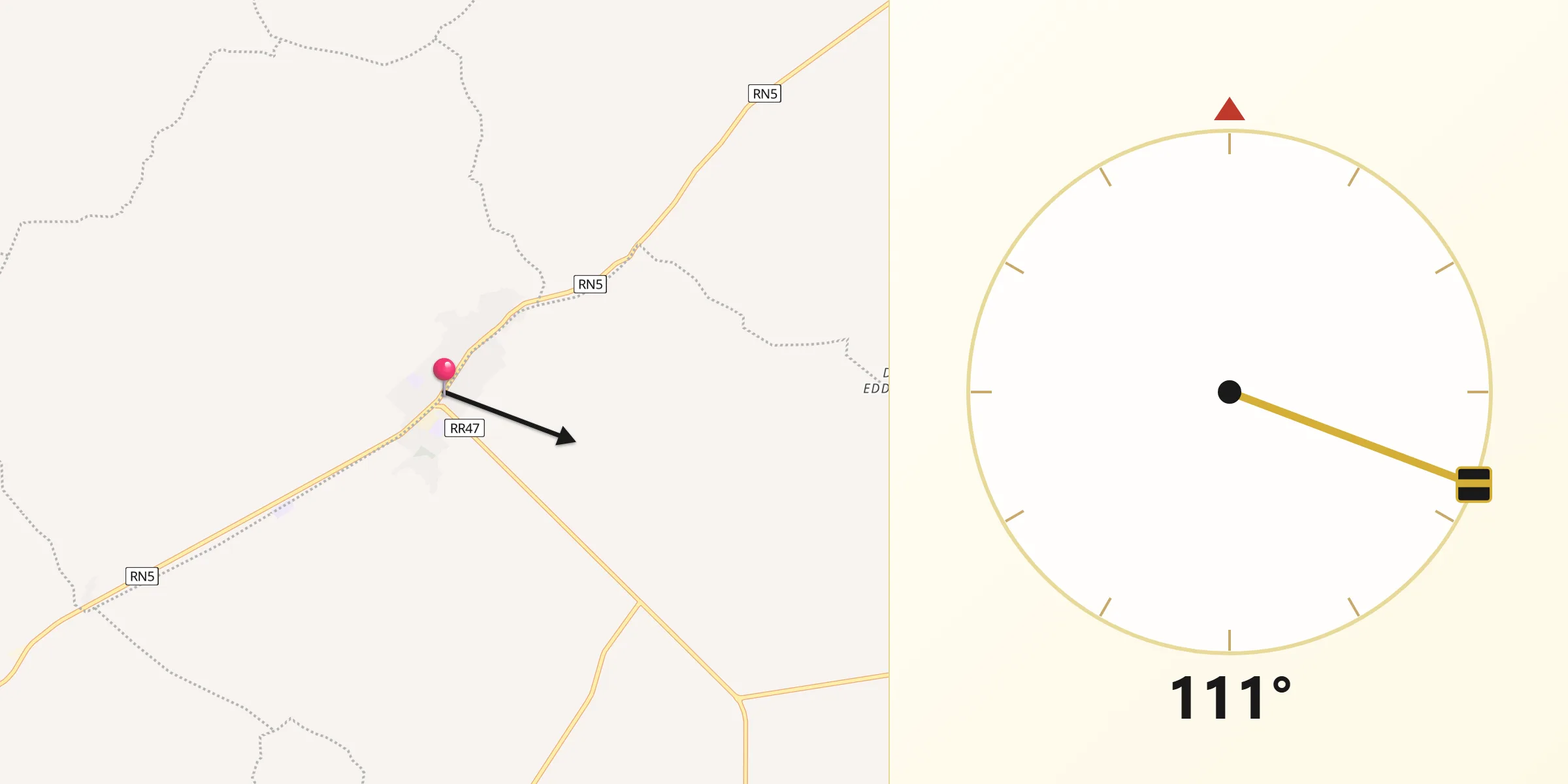 اتجاه القبلة من الكريب