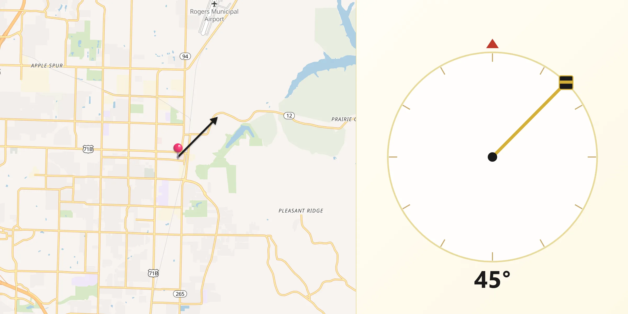 Qibla Direction from Rogers