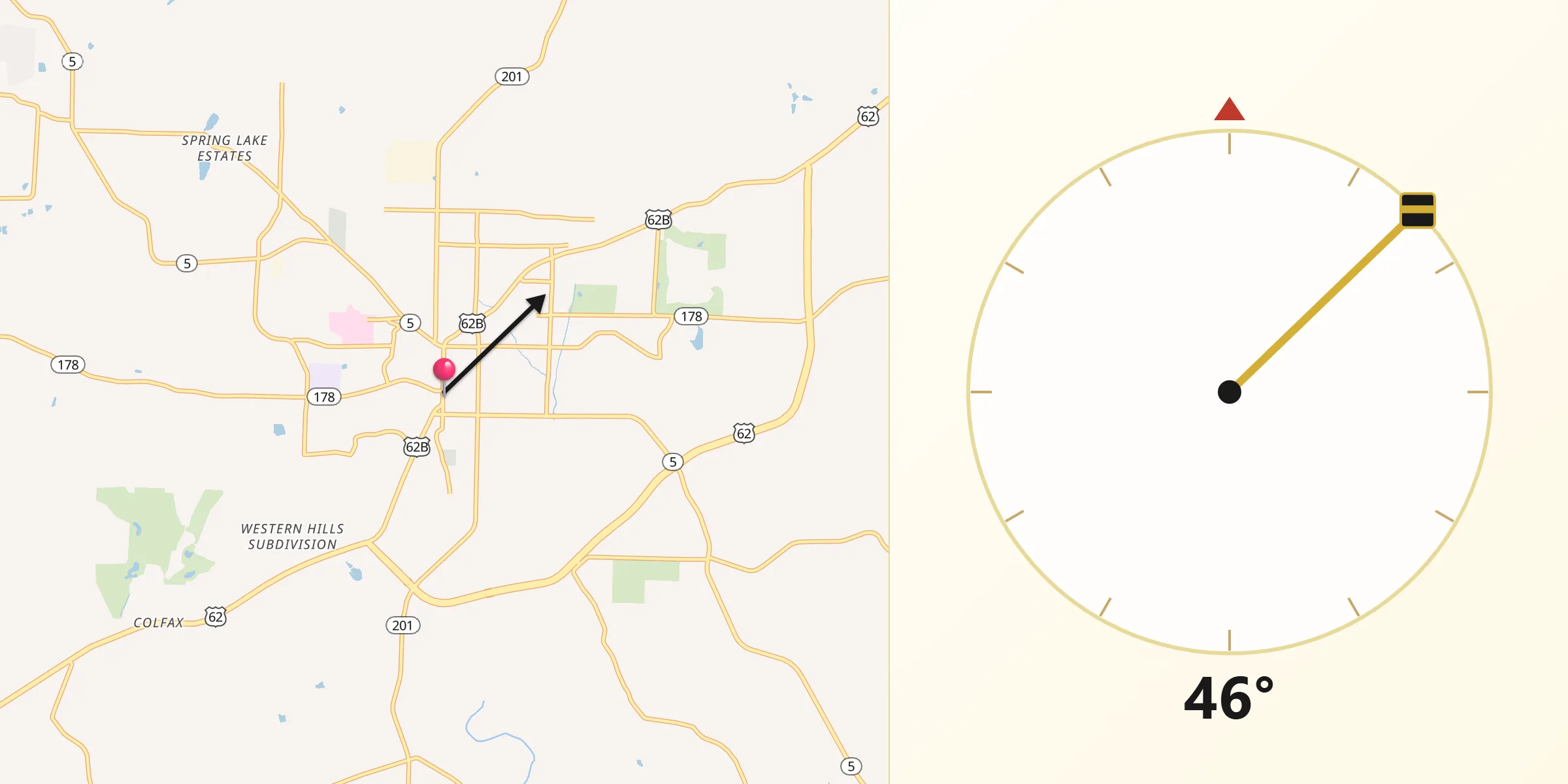 Qibla Direction from Mountain Home