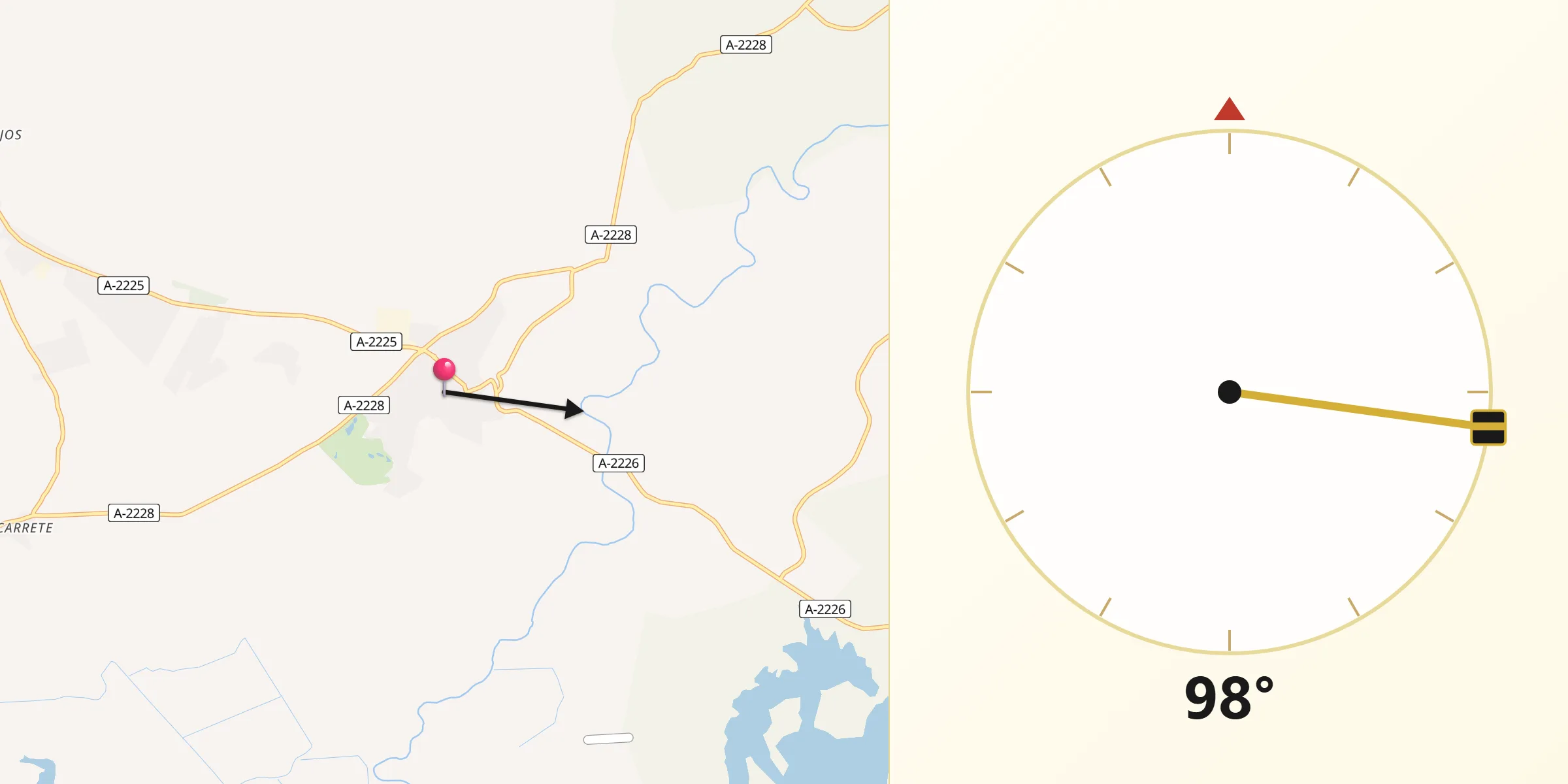 Dirección de la Qibla desde Benalup-Casas Viejas