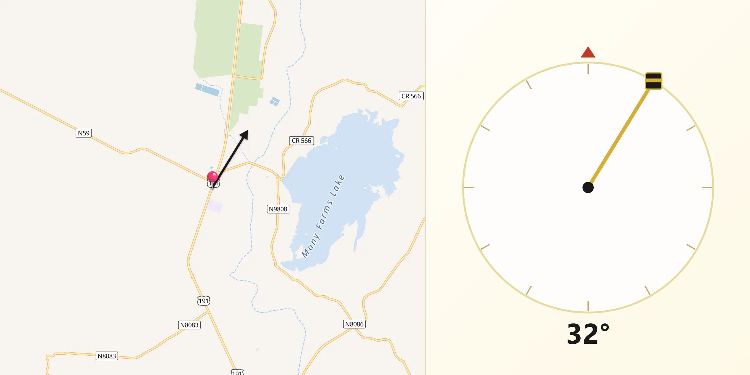 Qibla Direction from Many Farms