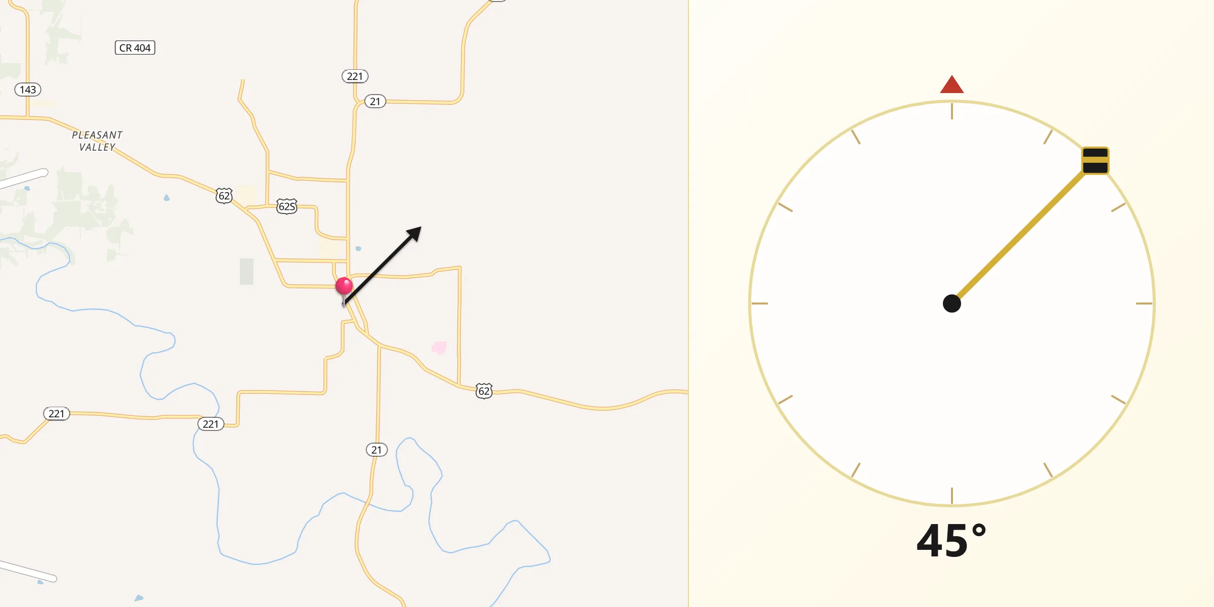 Qibla Direction from Berryville