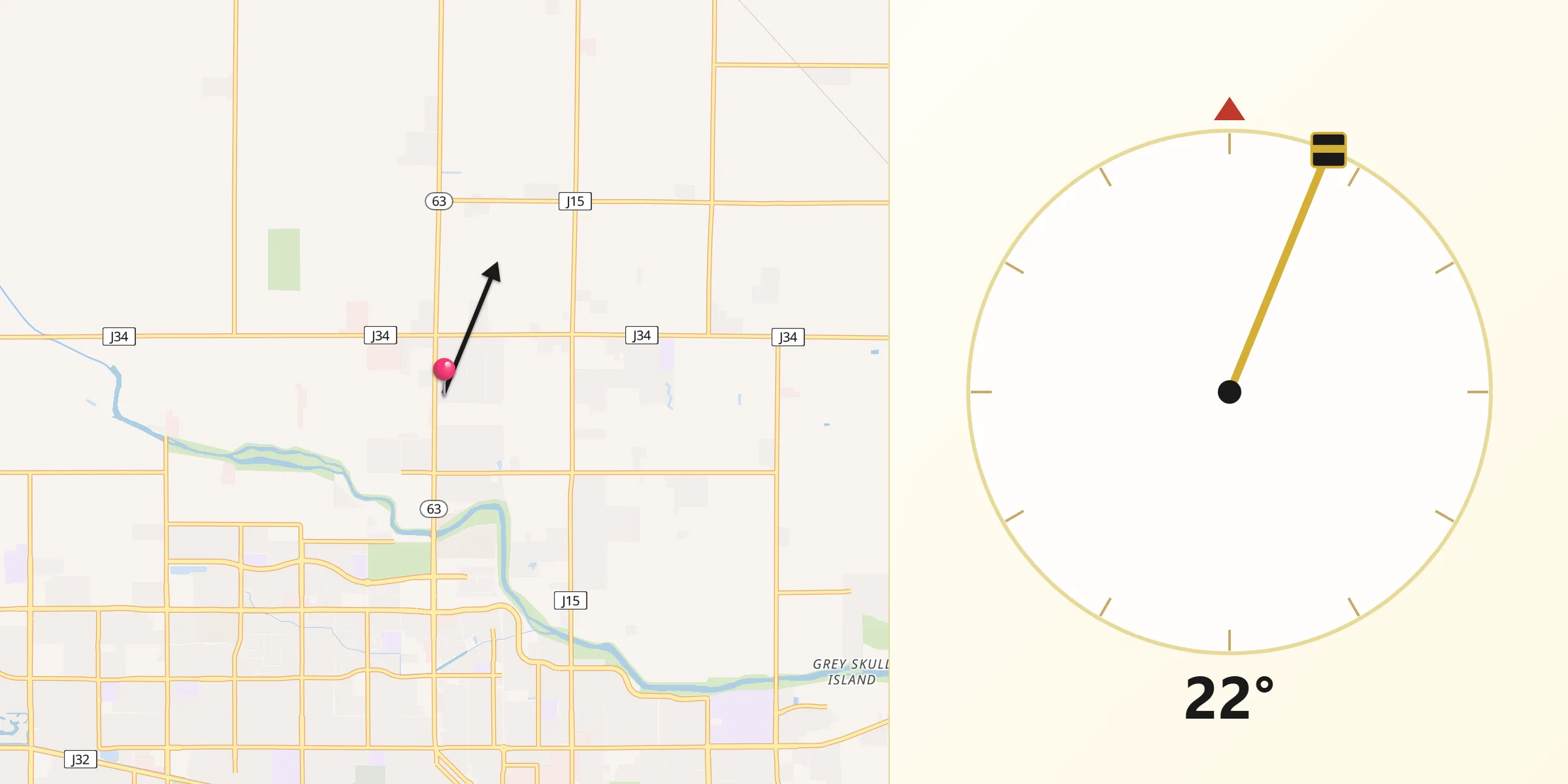 Qibla Direction from Patterson Tract