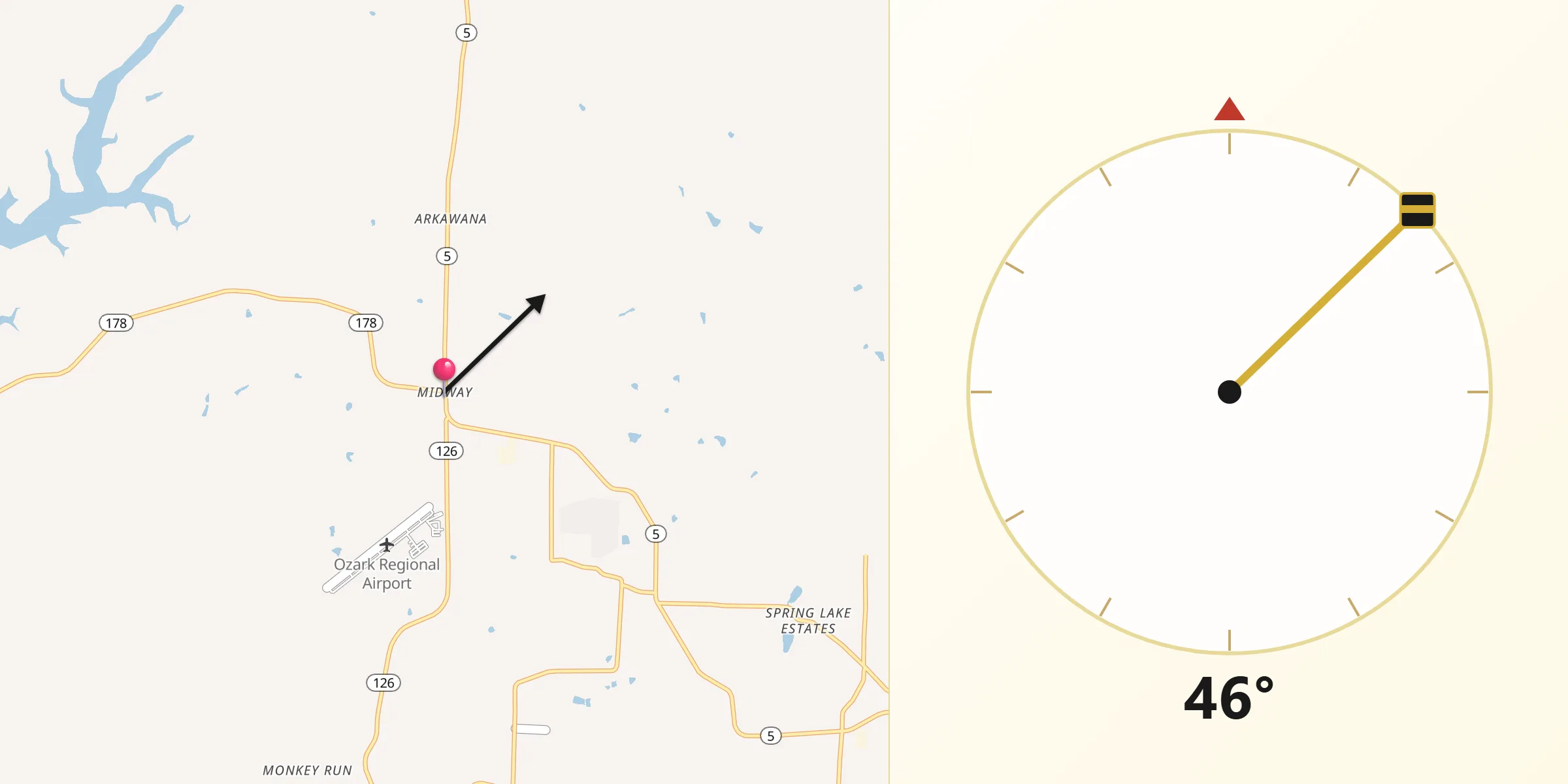 Qibla Direction from Midway