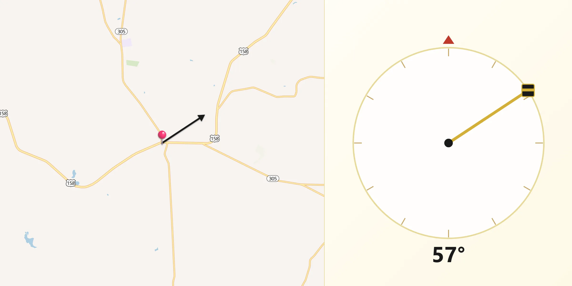 Dirección de la Qibla desde Jackson