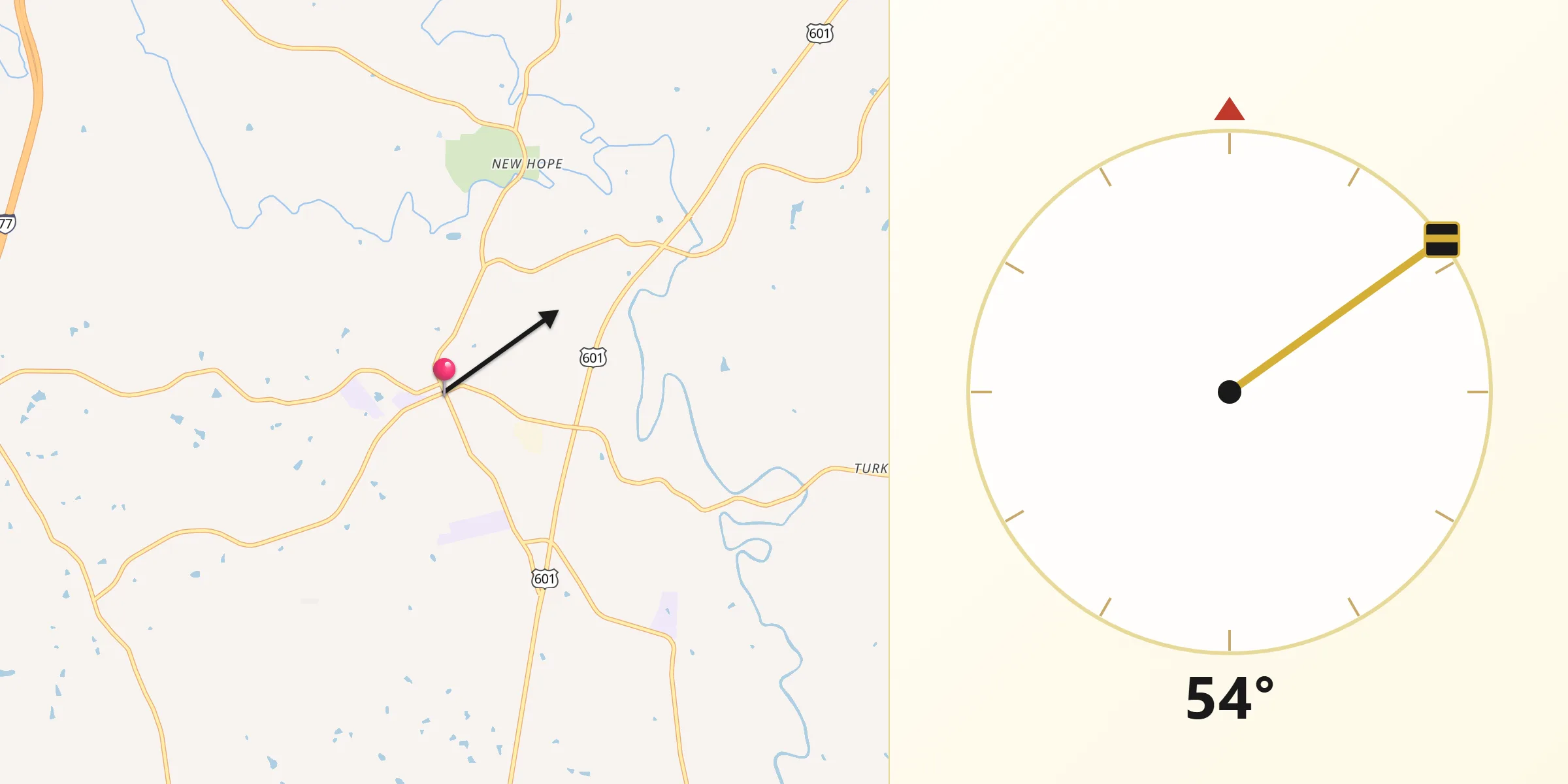 Qibla Direction from Dobson