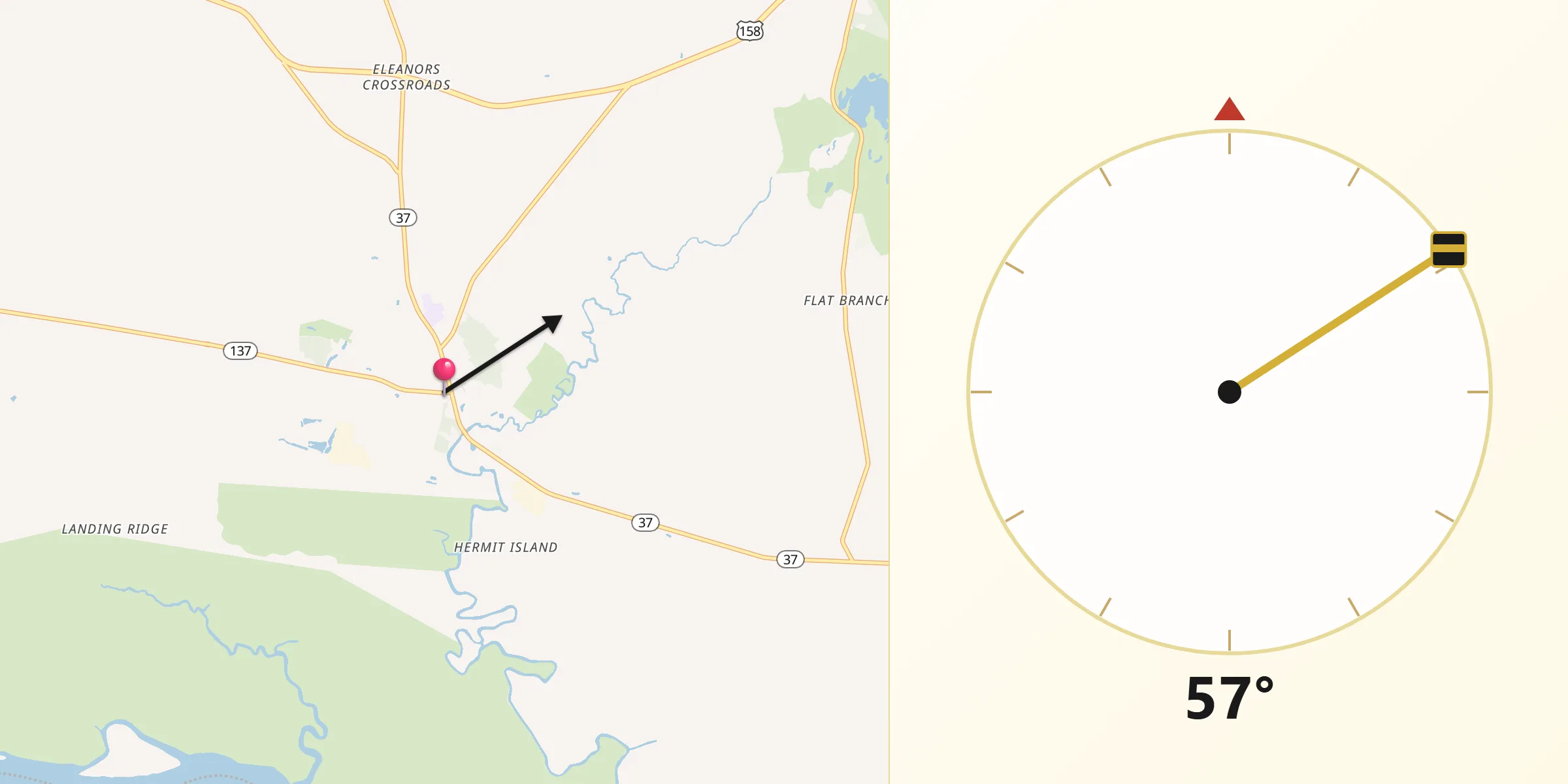 Qibla Direction from Gatesville