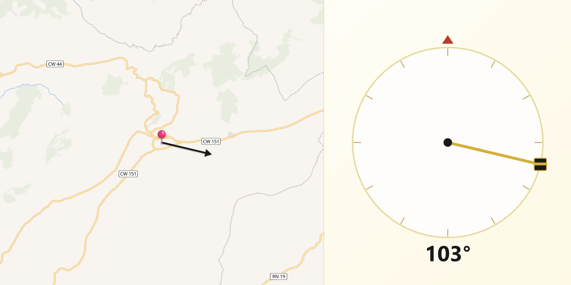 Direction vers la Qibla depuis Abou el Hassan