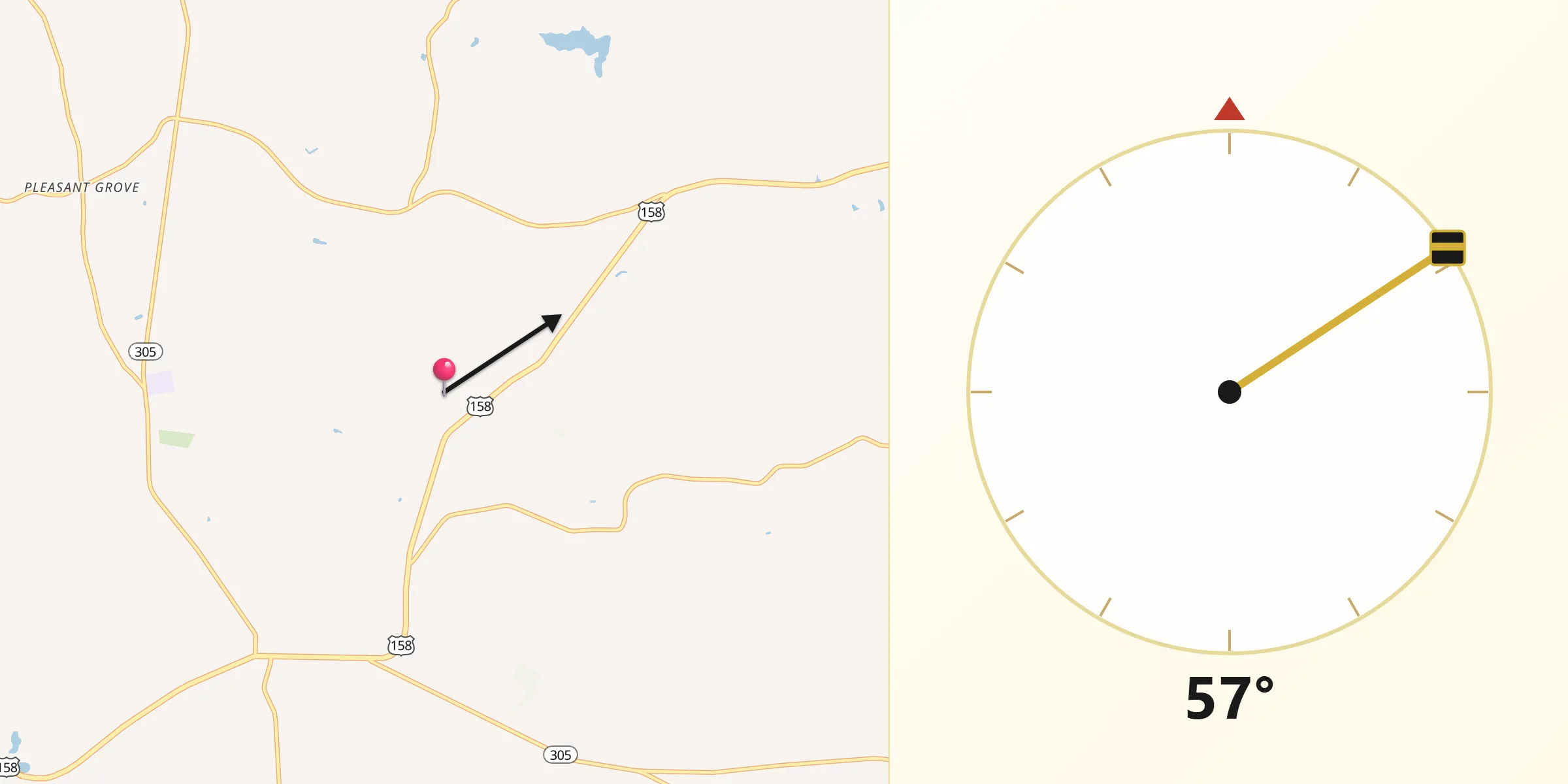 Qibla Direction from Northampton County