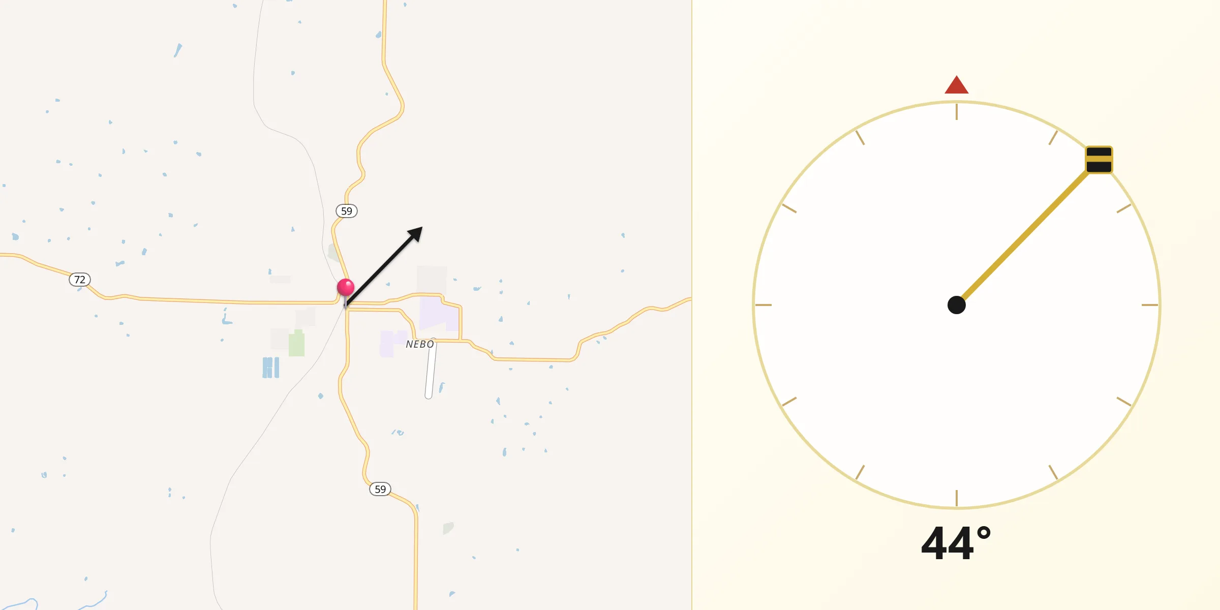 Qibla Direction from Gravette