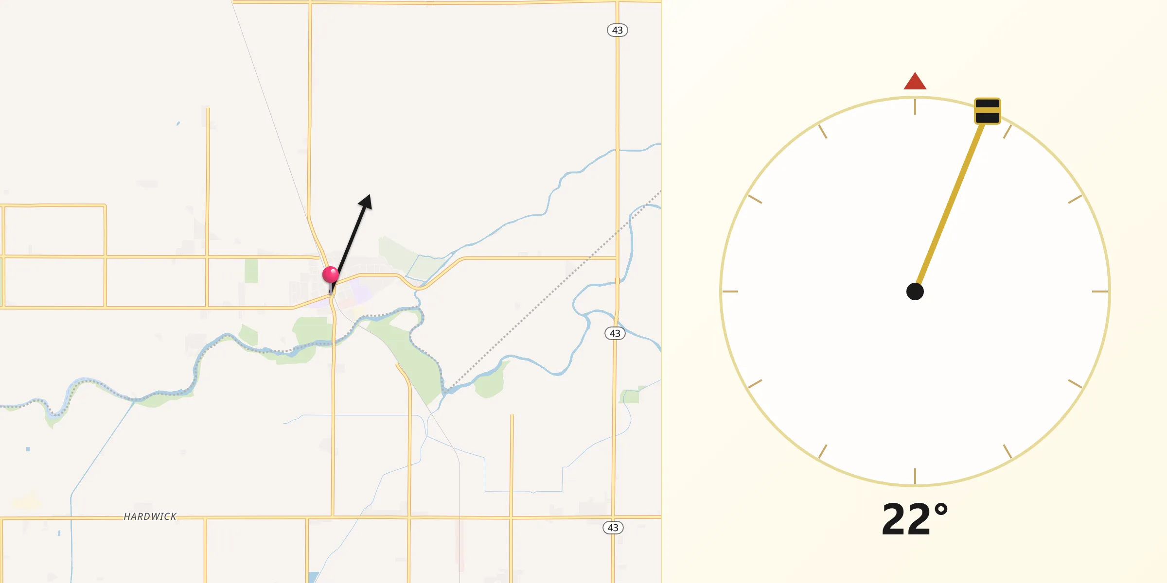 Qibla Direction from Laton