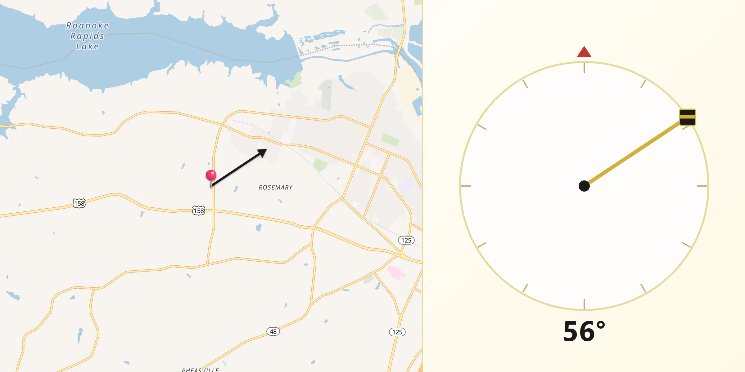 Qibla Direction from South Rosemary