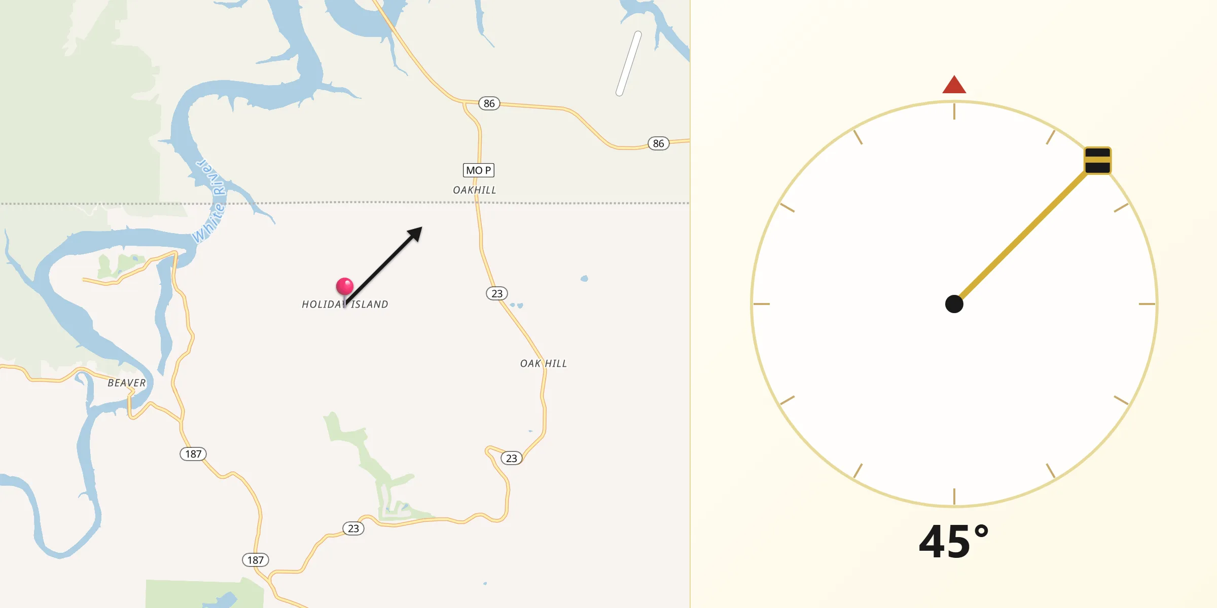 Qibla Direction from Holiday Island
